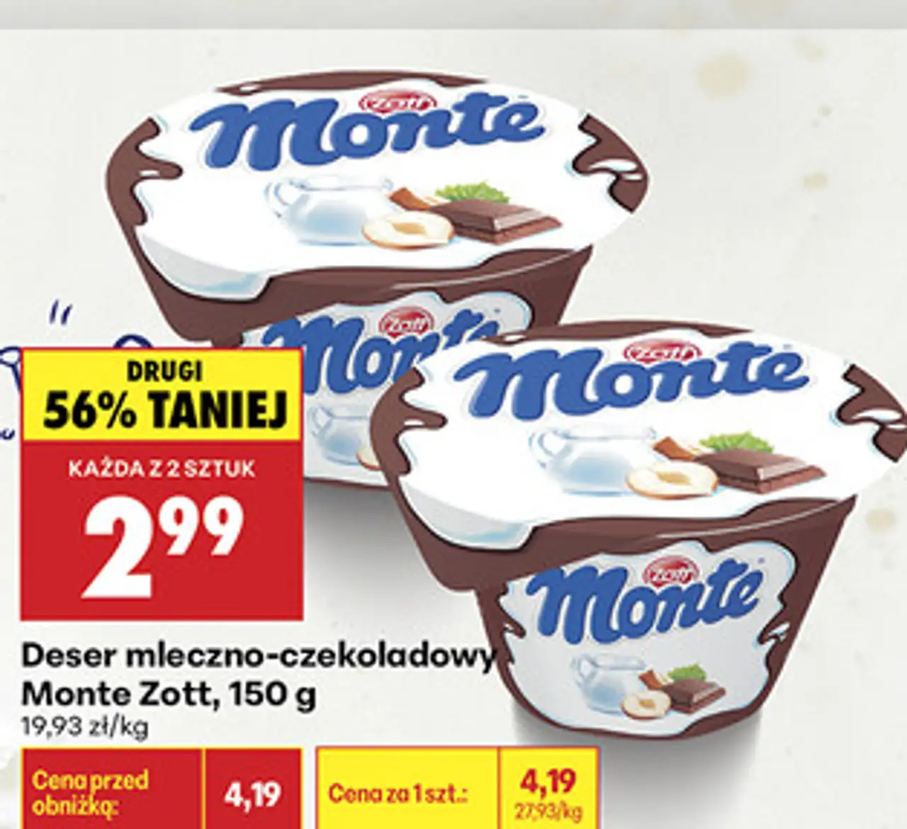 Deser mleczno-czekoladowy Monte Zott