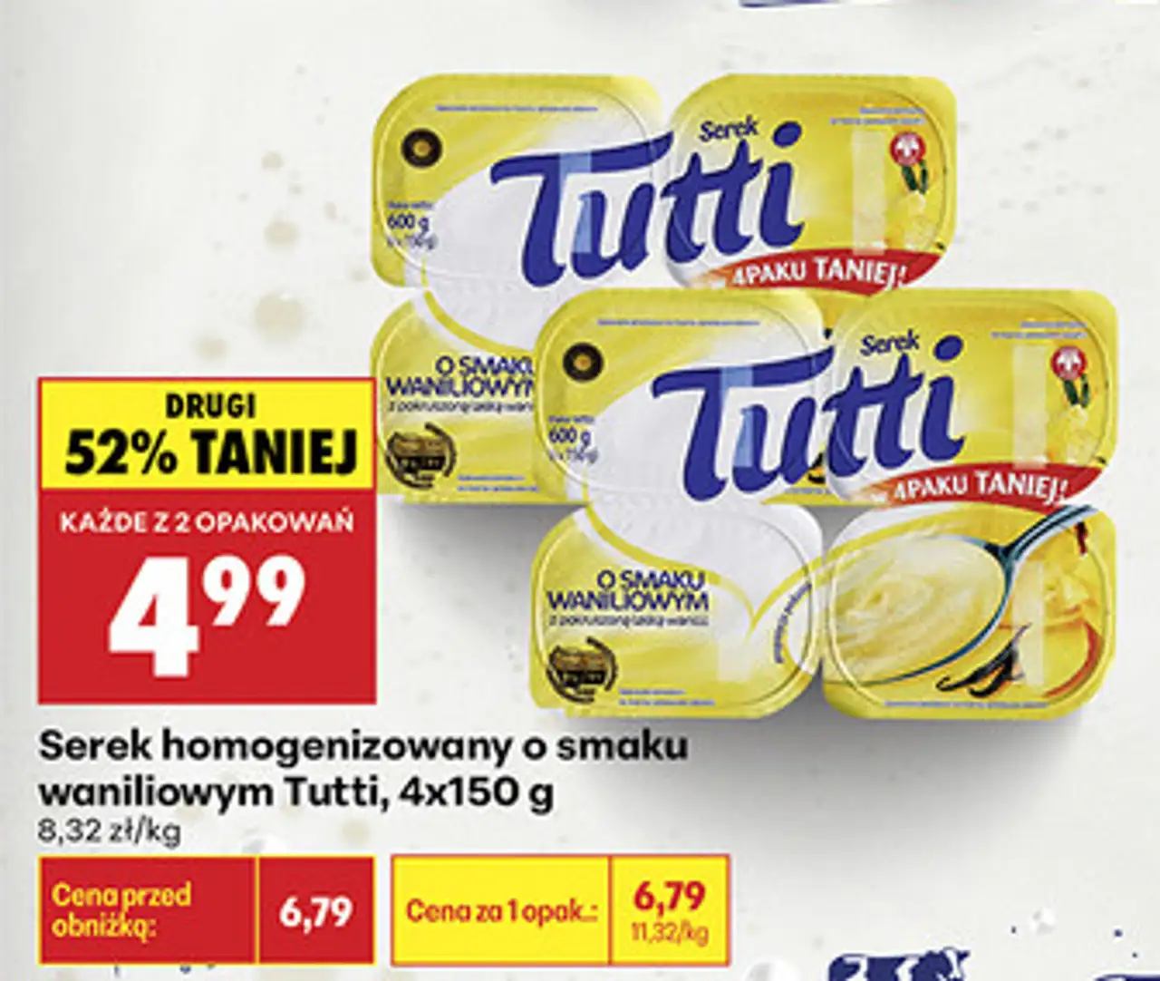 Serek homogenizowany o smaku waniliowym Tutti