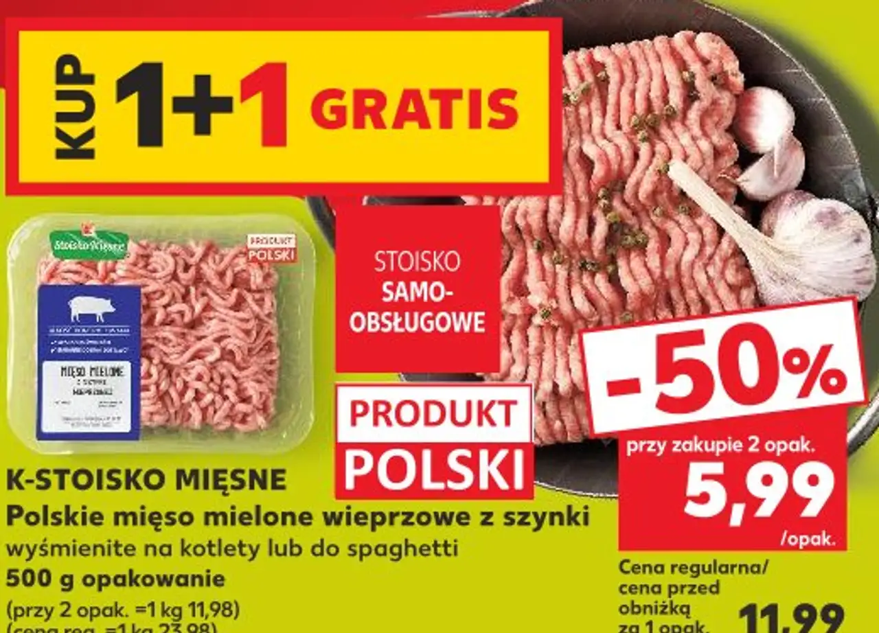 K-Stoisko Mięsne Polskie mięso mielone wieprzowe z szynki