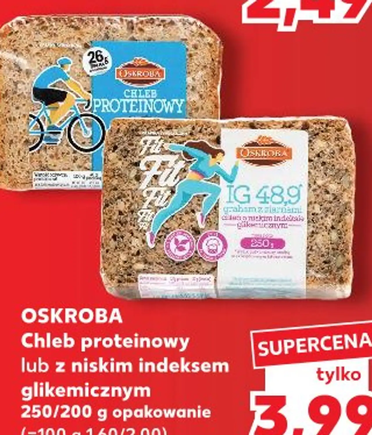 OSKROBA Chleb proteinowy lub z niskim indeksem glikemicznym