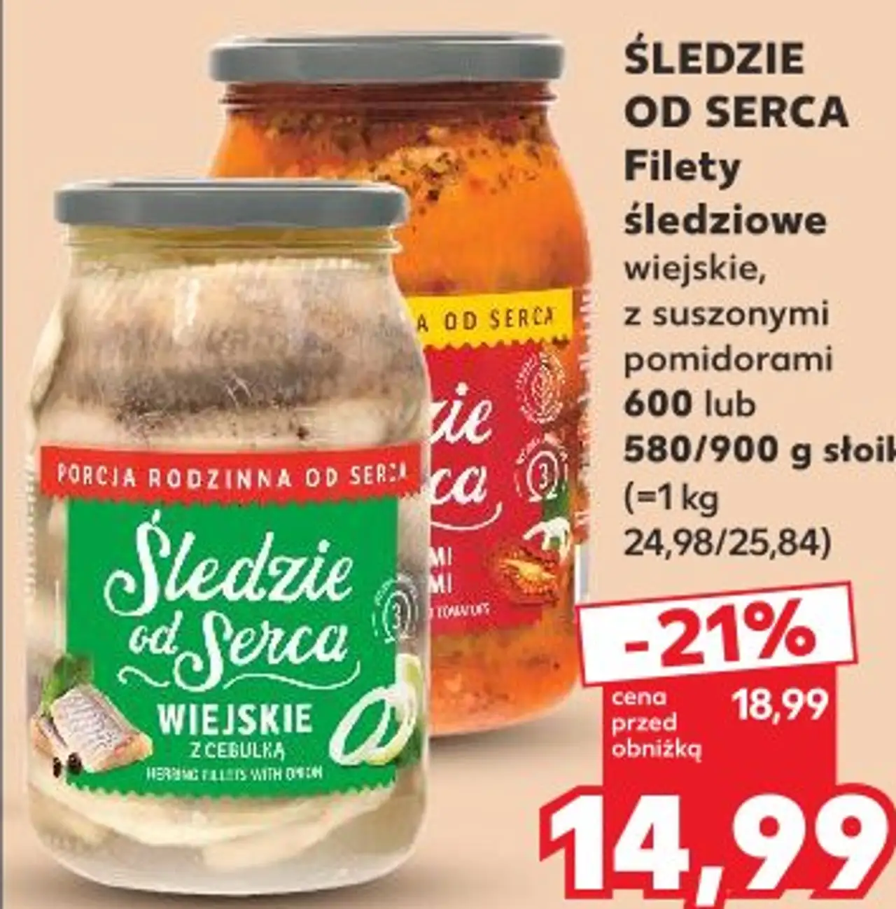 ŚLEDZIE OD SERCA Filety śledziowe wiejskie, z suszonymi pomidorami