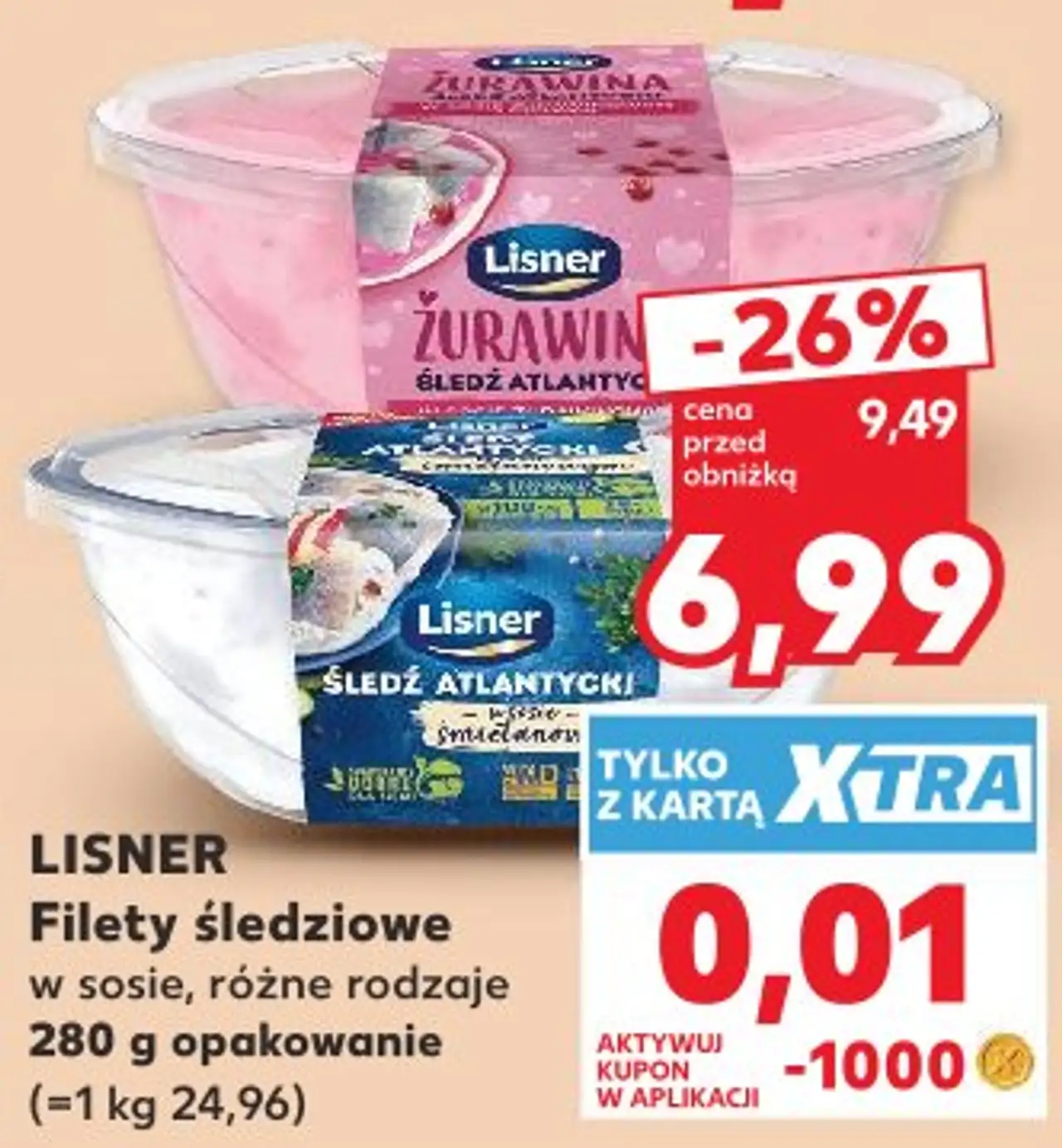LISNER Filety śledziowe w sosie, różne rodzaje