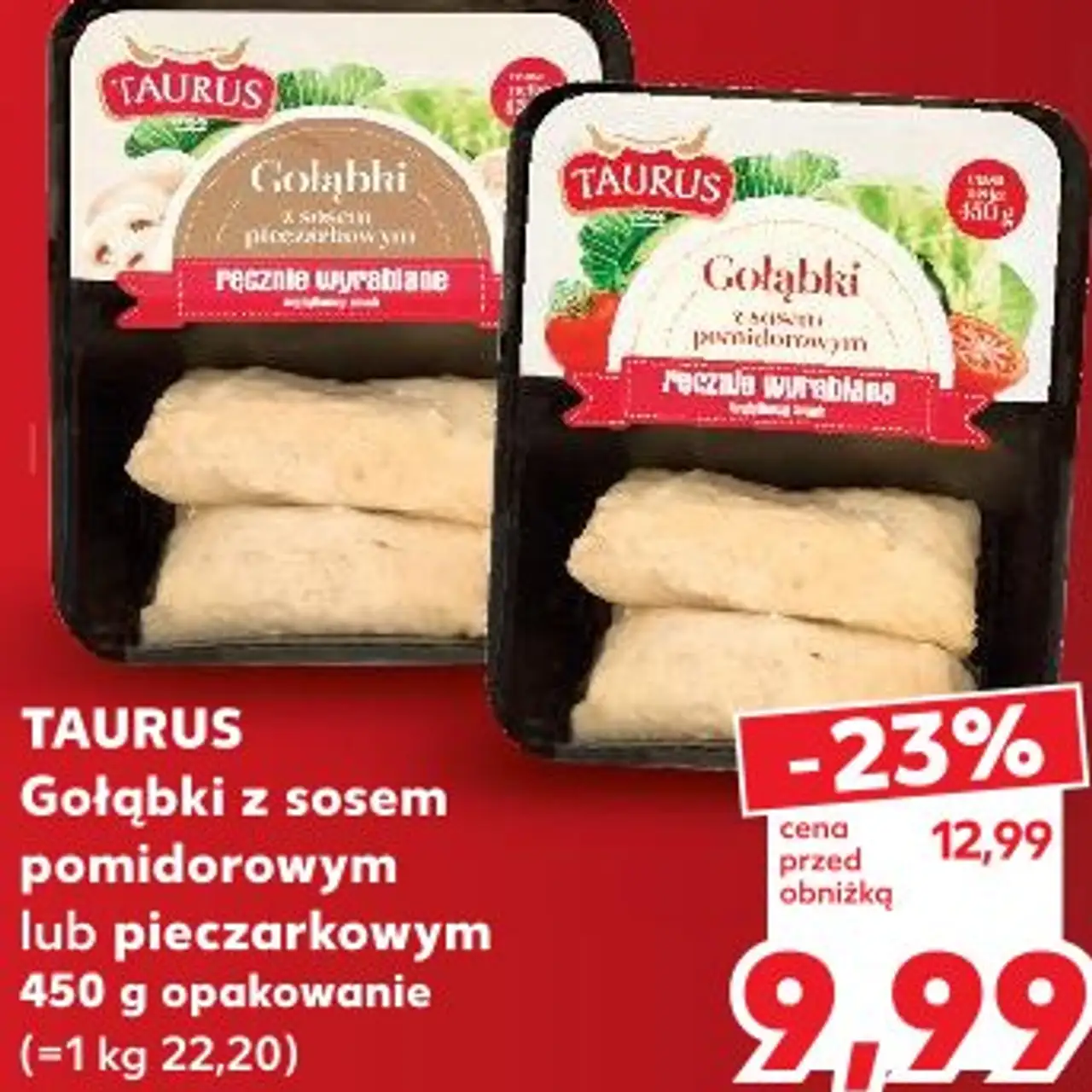 Taurus Gołąbki z sosem pomidorowym lub pieczarkowym