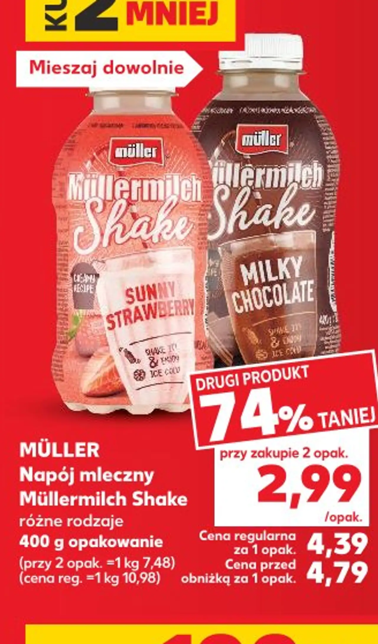Müller Napój mleczny Müllermilch Shake różne rodzaje