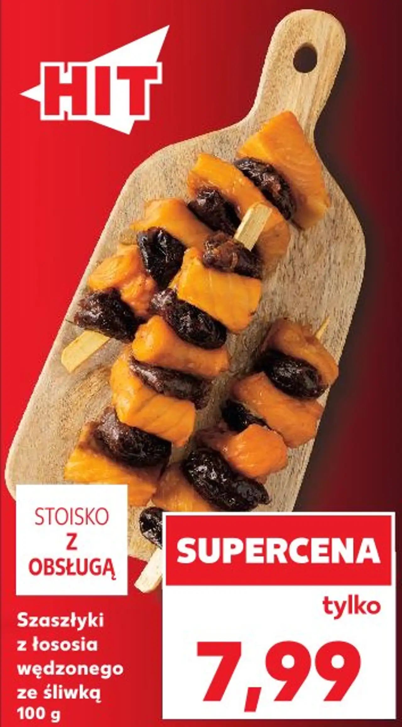 Szaszłyki z łososia wędzonego ze śliwką