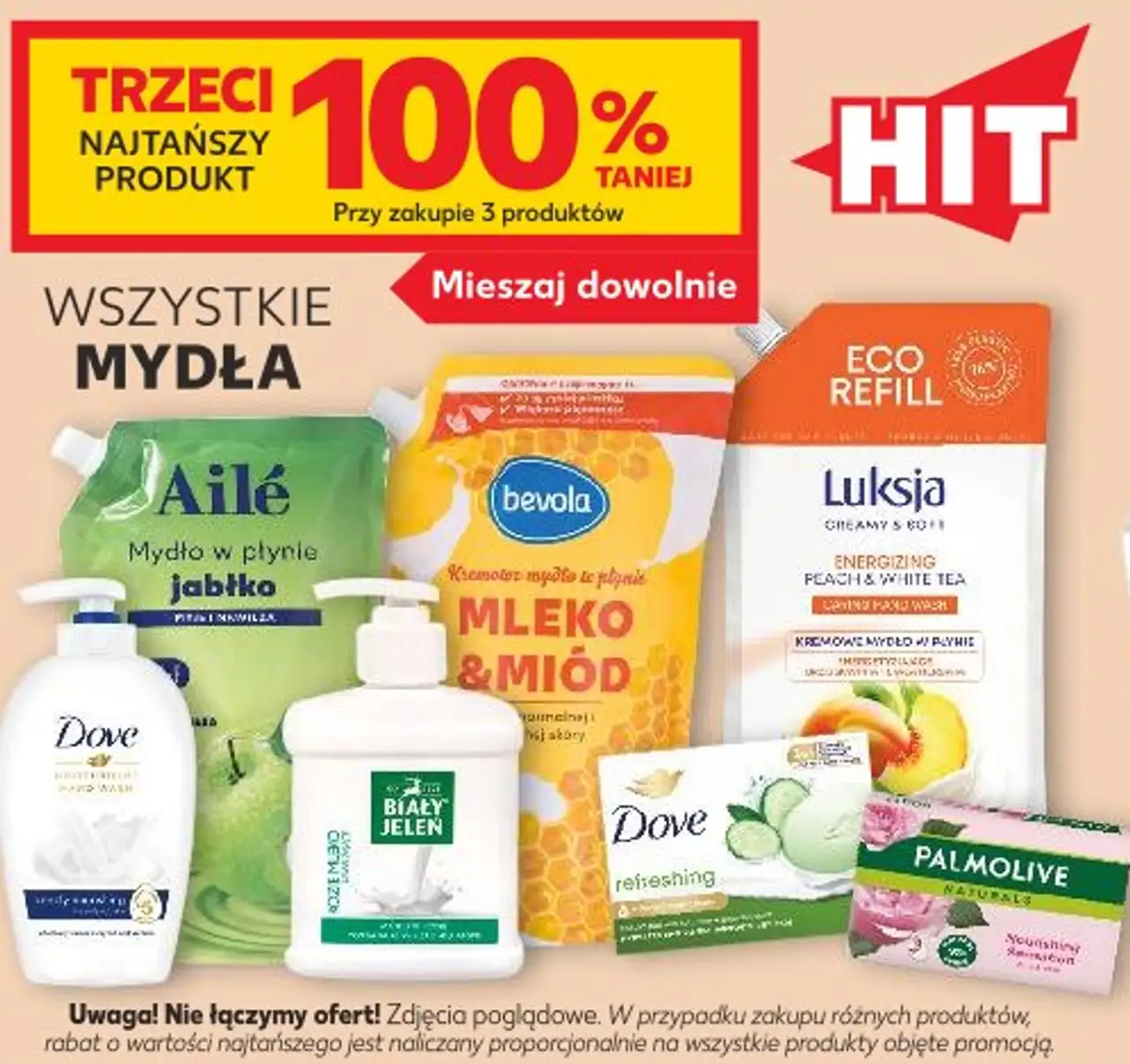 Wszystkie mydła (Ailė, Bevola, Luksja, Dove, Biały Jeleń, Palmolive)
