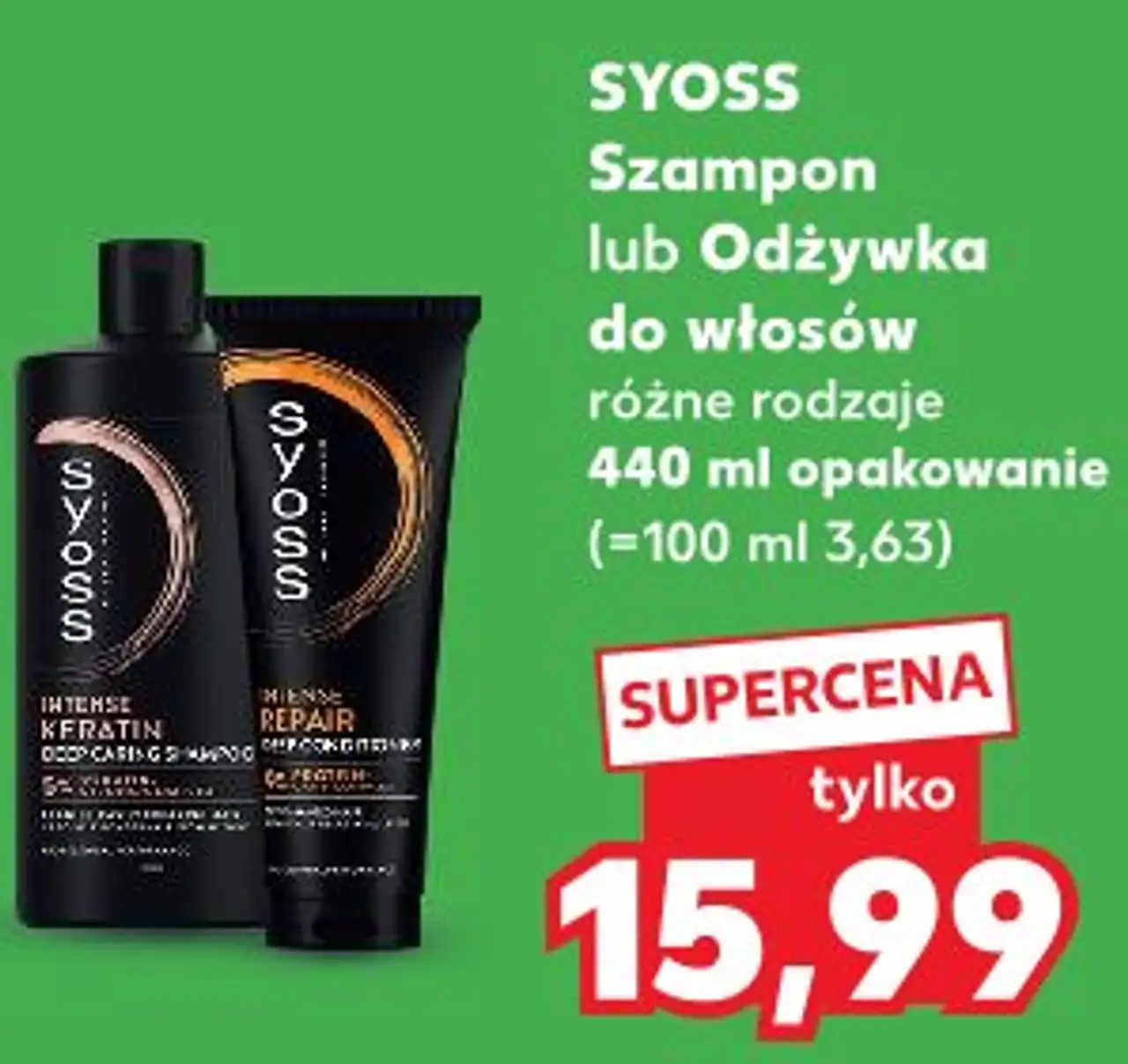 Syoss Szampon lub Odżywka do włosów różne rodzaje