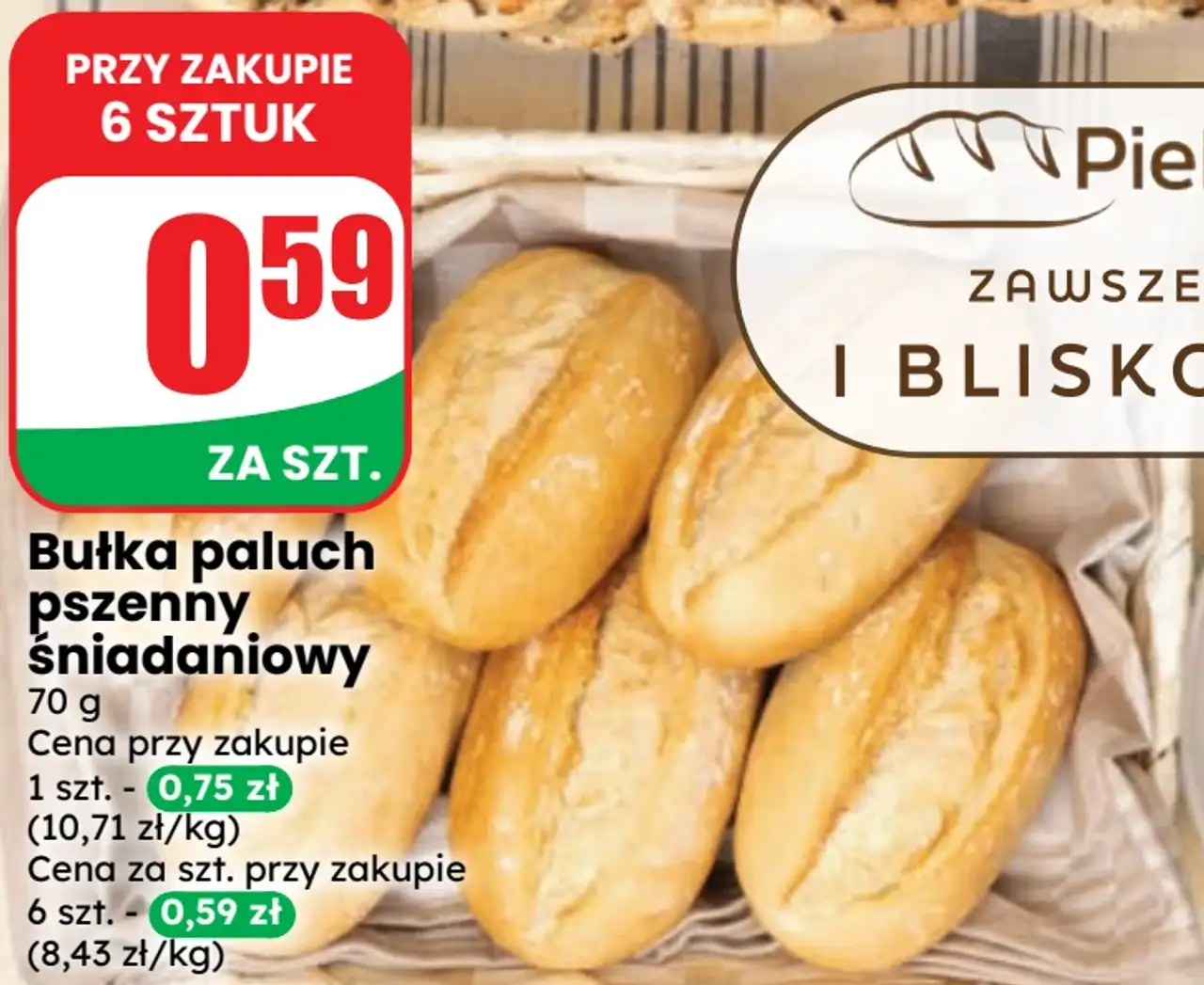 Bułka paluch pszenny śniadaniowy