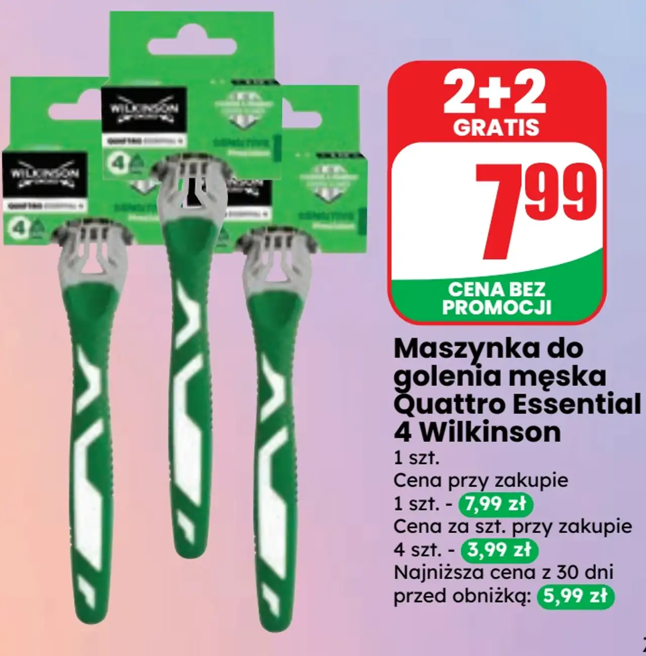 Maszynka do golenia męska Quattro Essential 4 Wilkinson