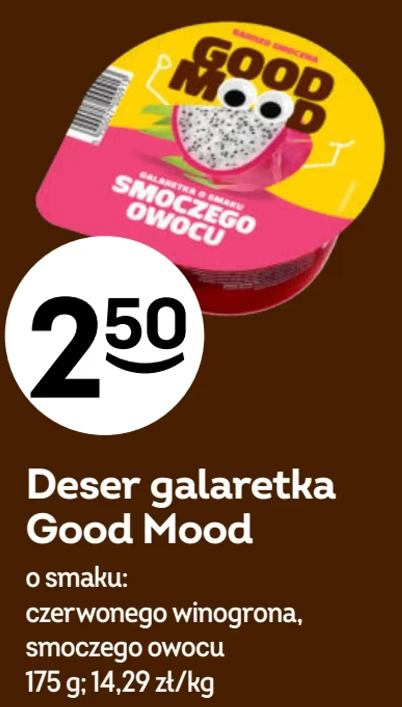 Deser galaretka o smaku czerwonego winogrona, smoczego owocu Good Mood