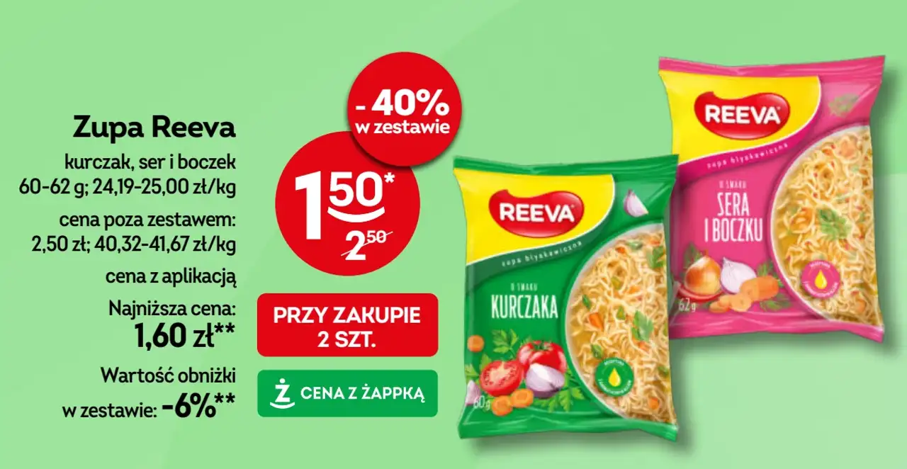 Zupa błyskawiczna Reeva kurczak, ser i boczek
