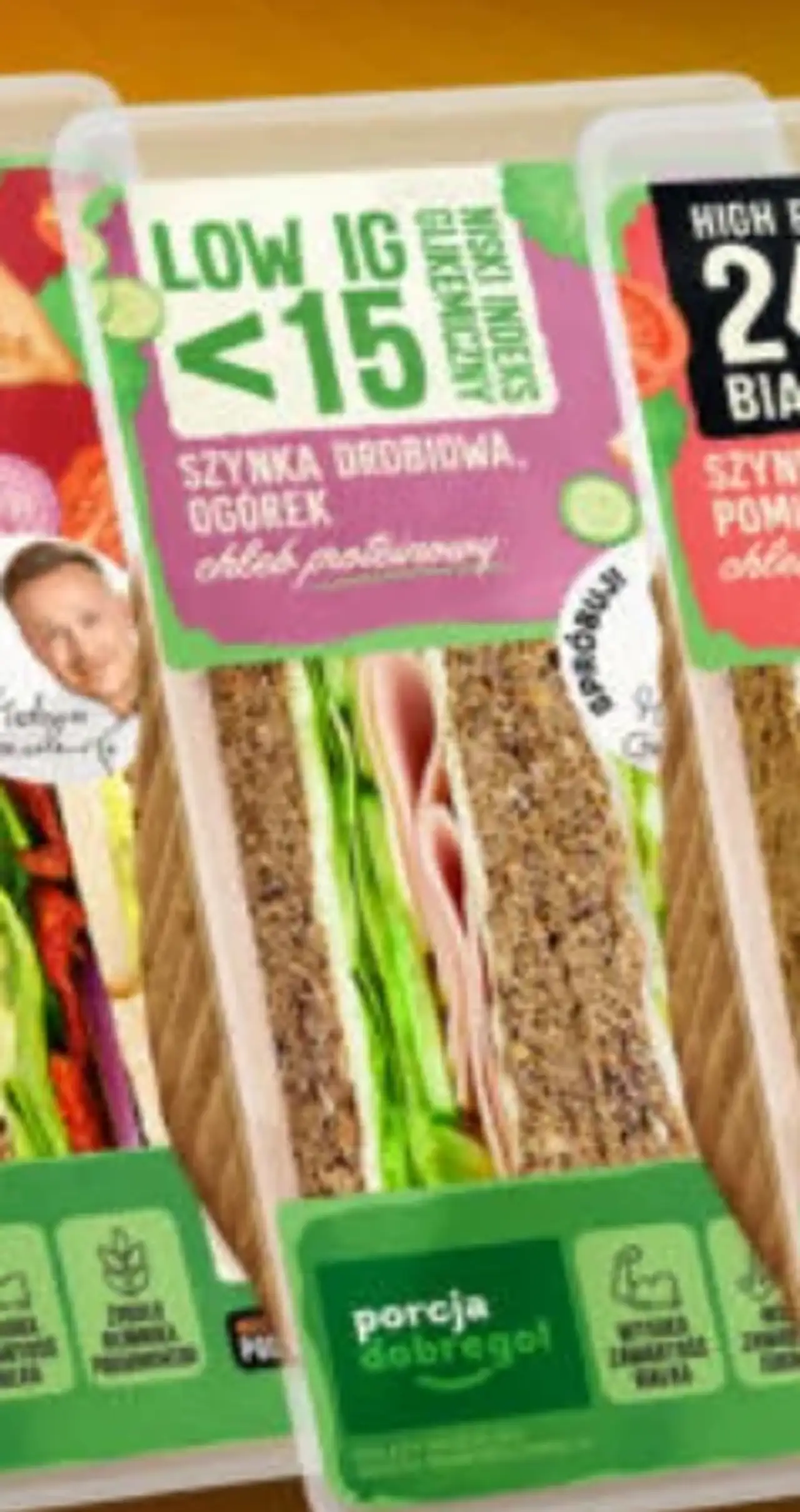 Porcja Dobrego! Sandwich Low IG Szynka Drobiowa, Ogórek