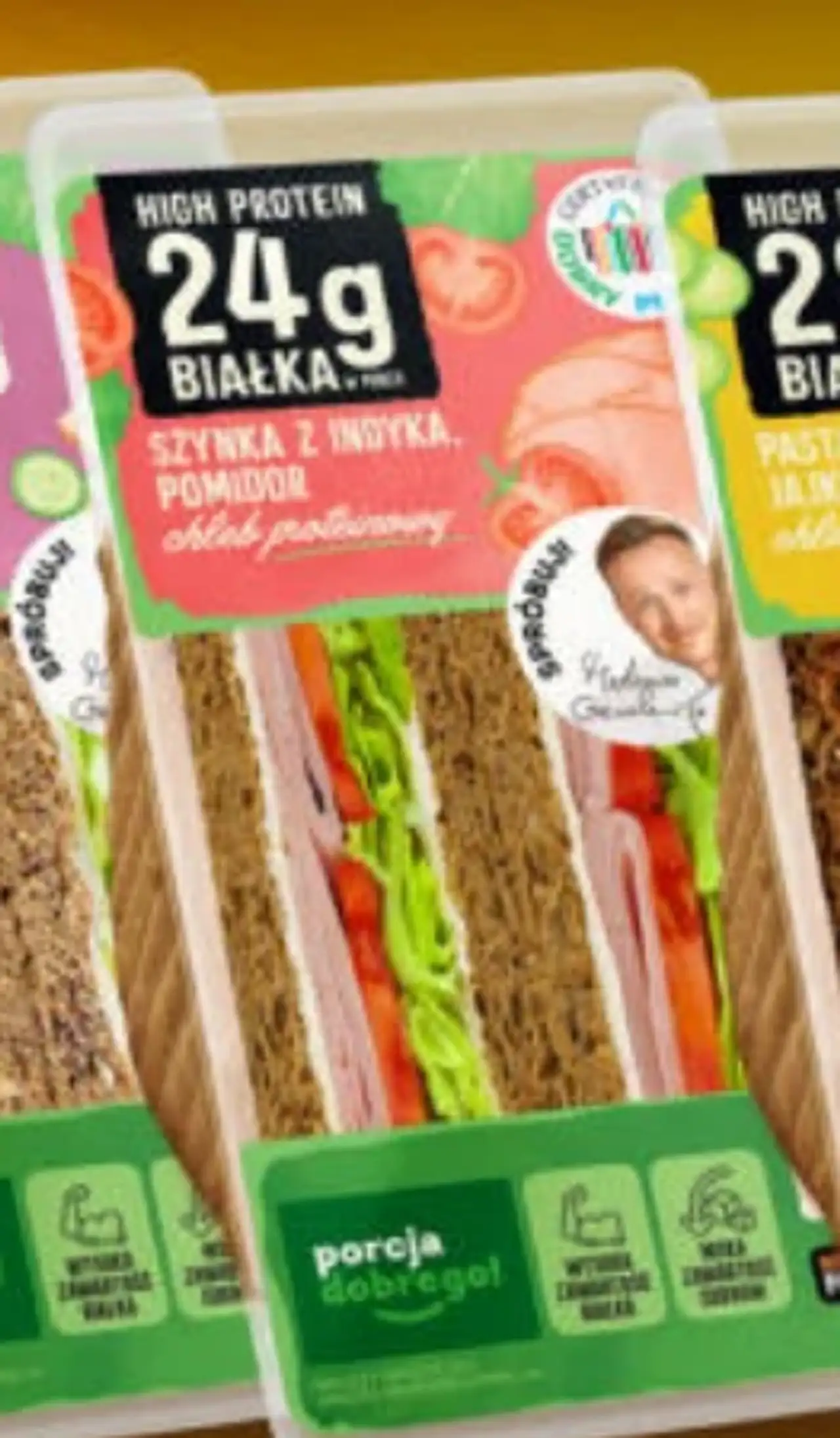 Porcja Dobrego! Sandwich High Protein Szynka z Indyka, Pomidor