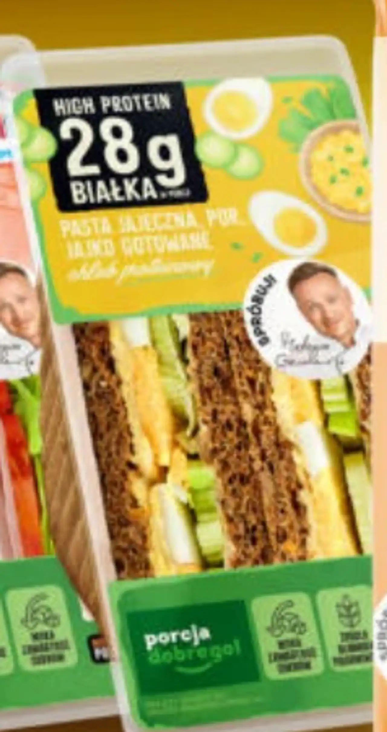 Porcja Dobrego! Sandwich High Protein Pasta Jajeczna, Por i Jajko Gotowane