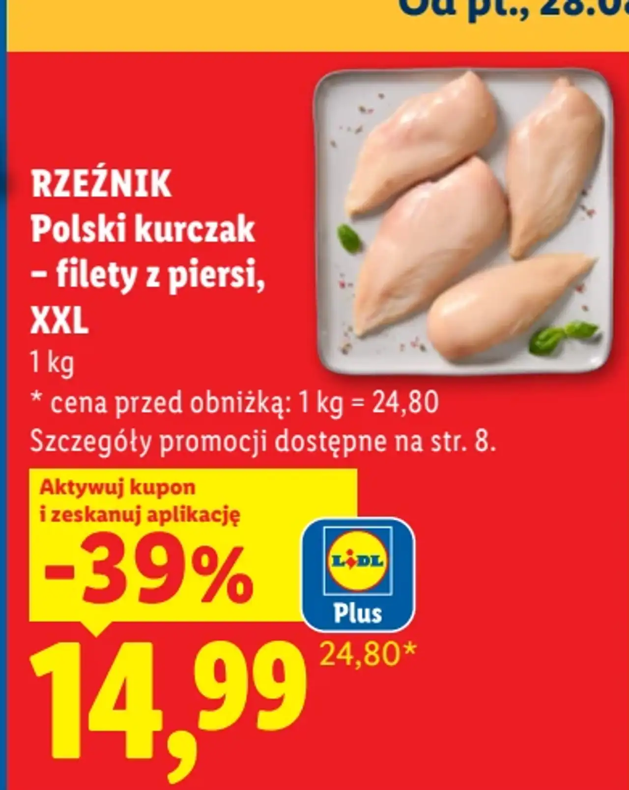 Rzeźnik Polski kurczak - filety z piersi, XXL