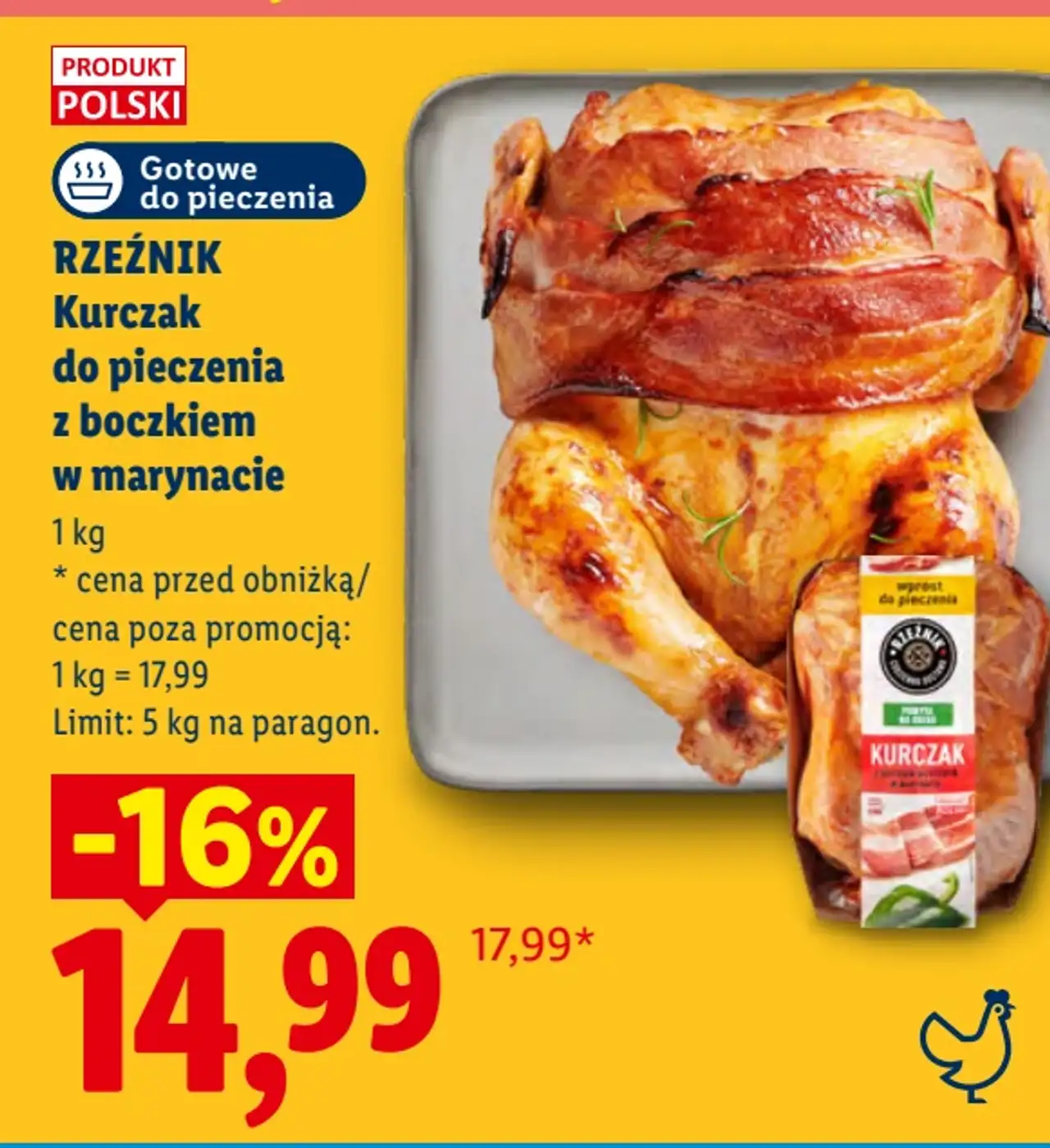 Rzeźnik Kurczak do pieczenia z boczkiem w marynacie