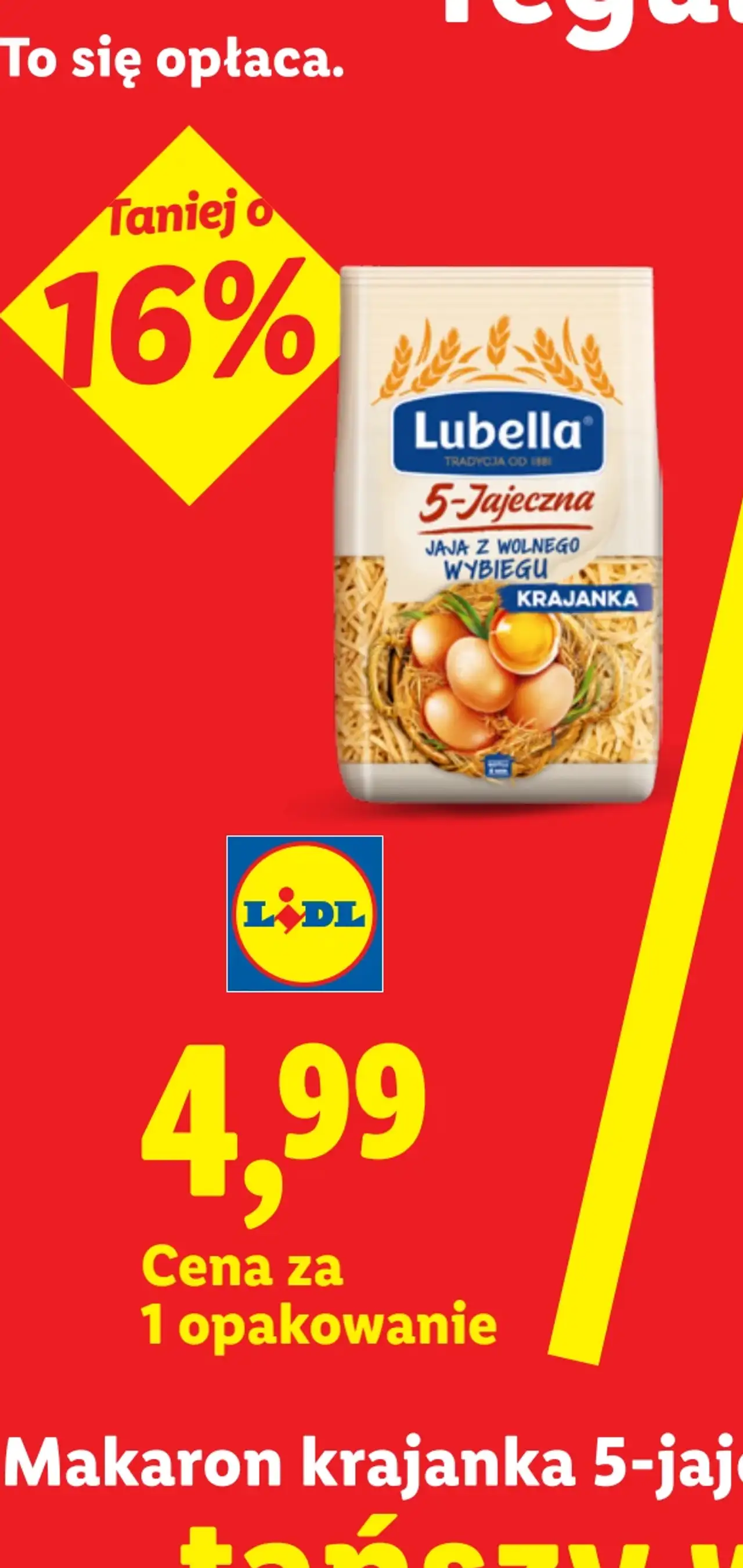 Makaron krajanka 5-jajeczna Lubella, 400 g