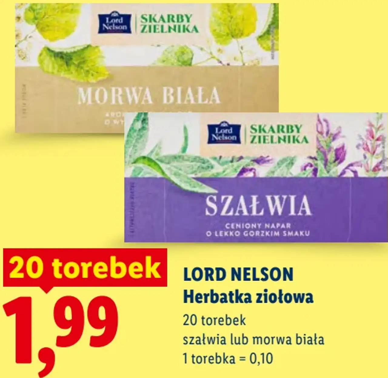 LORD NELSON Herbatka ziołowa szałwia lub morwa biała