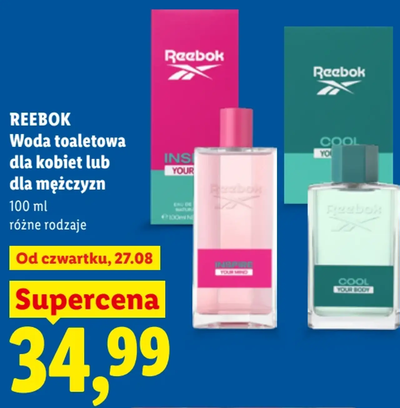 REEBOK Woda toaletowa dla kobiet lub dla mężczyzn