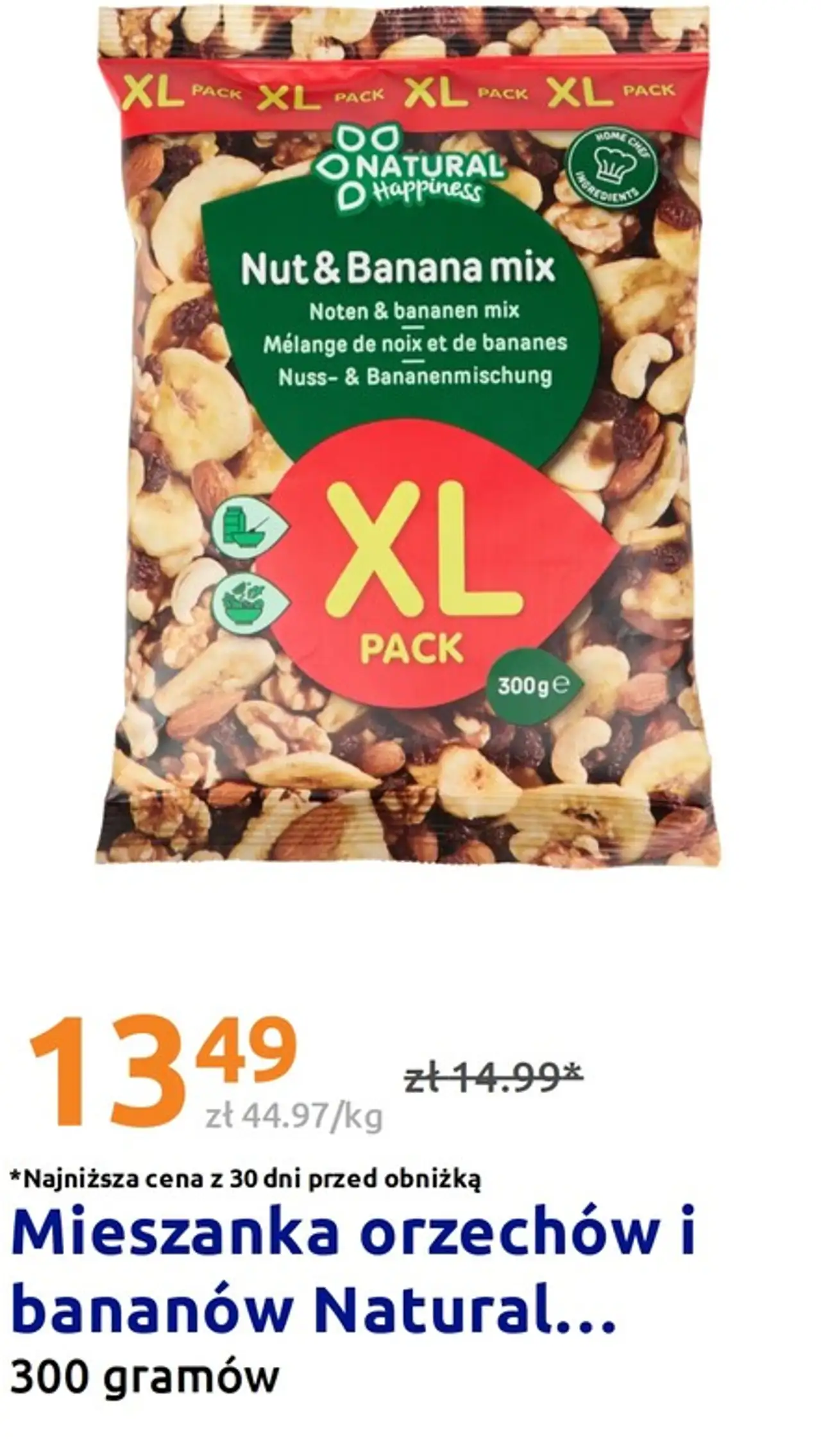 Mieszanka orzechów i bananów Natural Happiness XL Pack