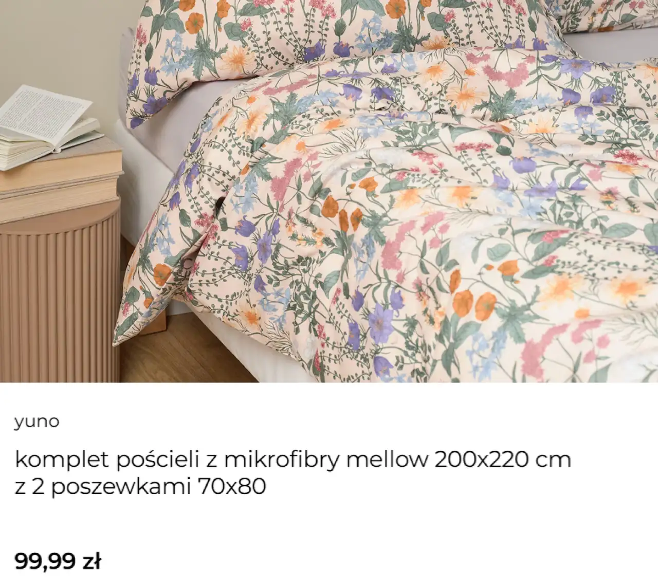 yuno komplet pościeli z mikrofibry mellow 200x220 cm z 2 poszewkami 70x80