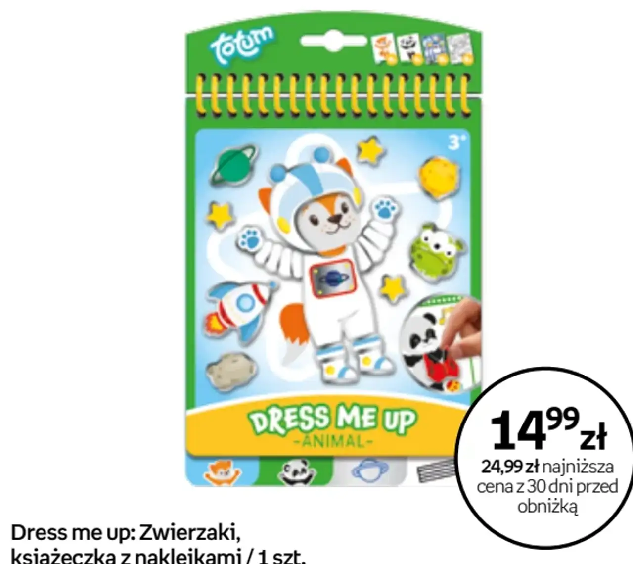 Dress me up: Zwierzaki, książeczka z naklejkami / 1 szt.
