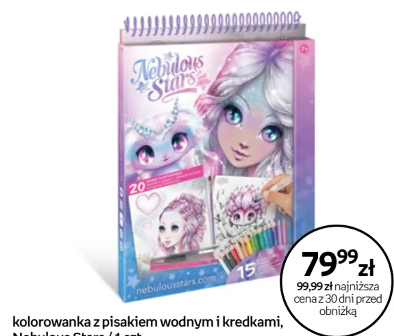 kolorowanka z pisakiem wodnym i kredkami, Nebulous Stars / 1 szt.