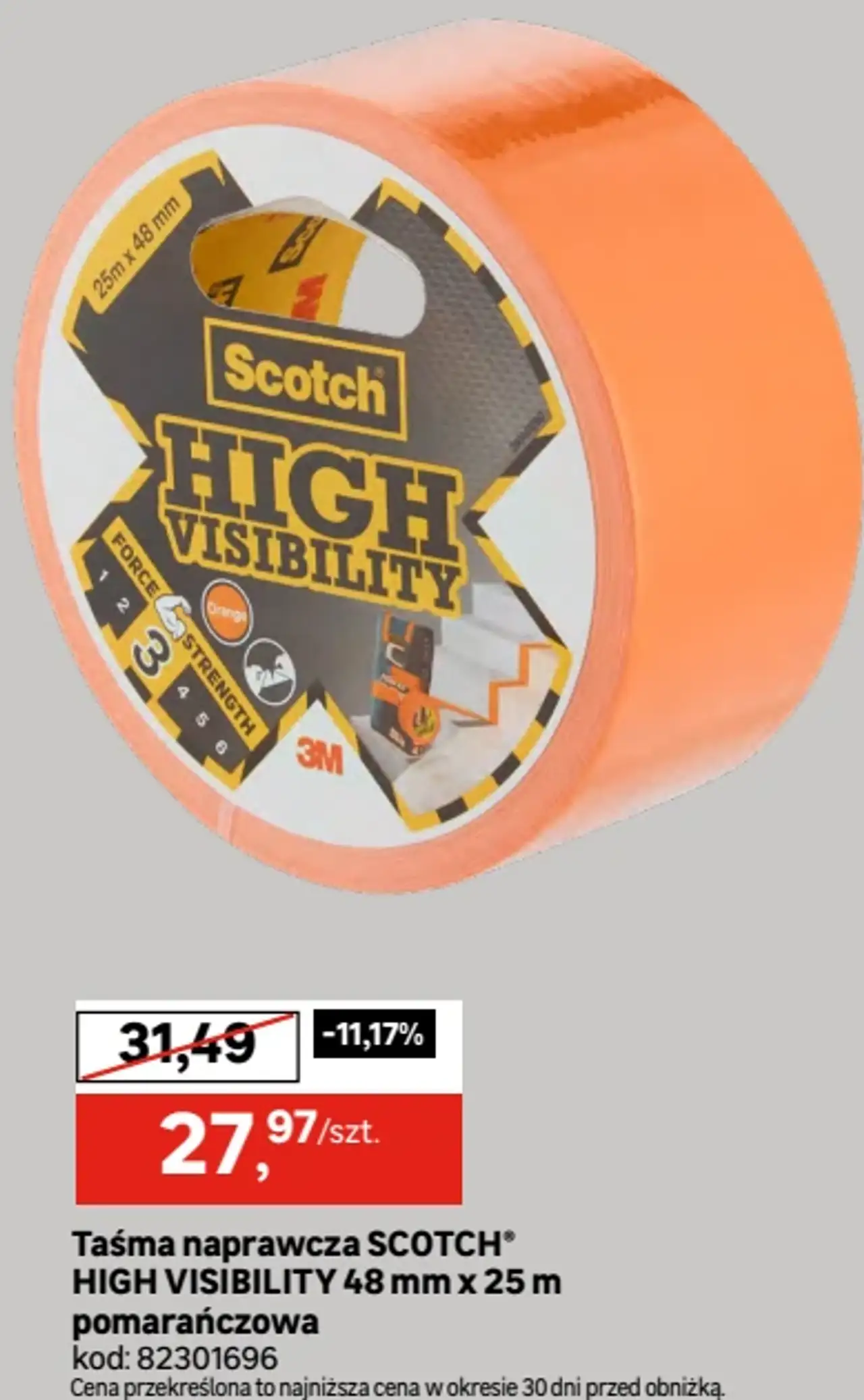 Taśma naprawcza SCOTCH® HIGH VISIBILITY 48 mm x 25 m pomarańczowa