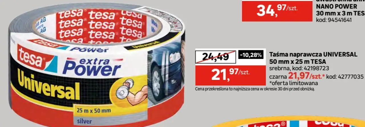 Taśma naprawcza UNIVERSAL 50 mm x 25 m TESA