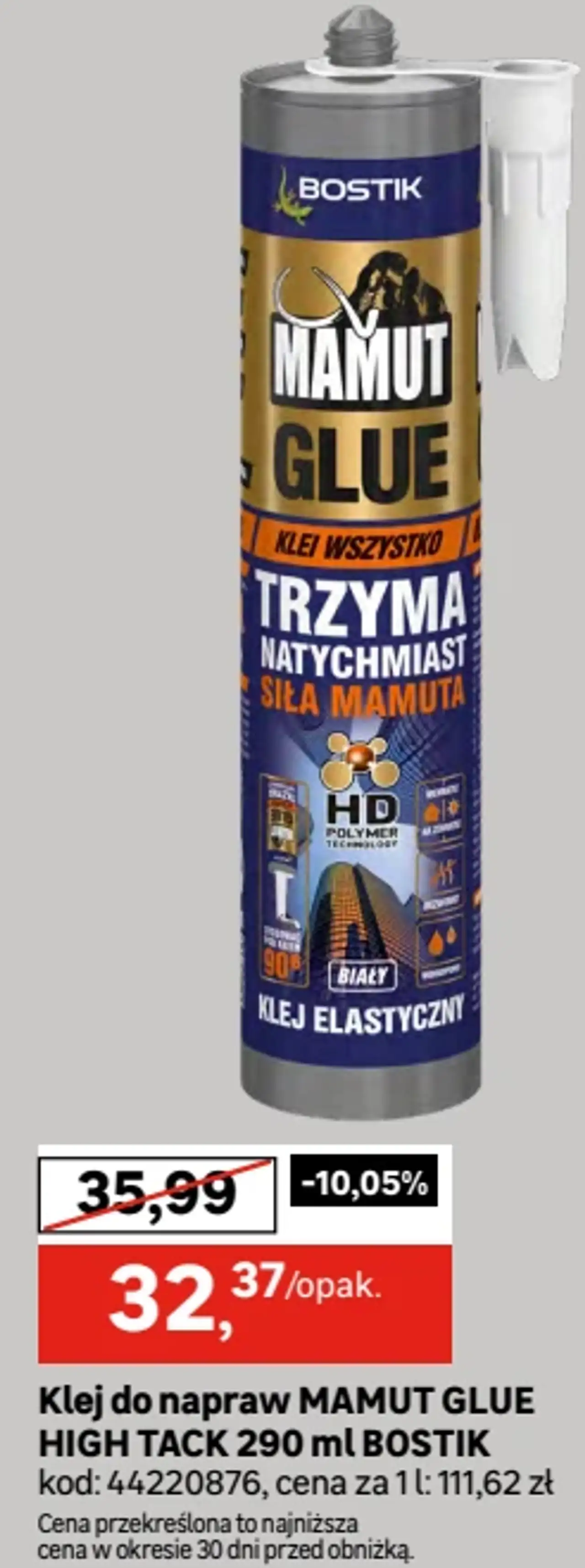 Klej do napraw MAMUT GLUE HIGH TACK 290 ml BOSTIK