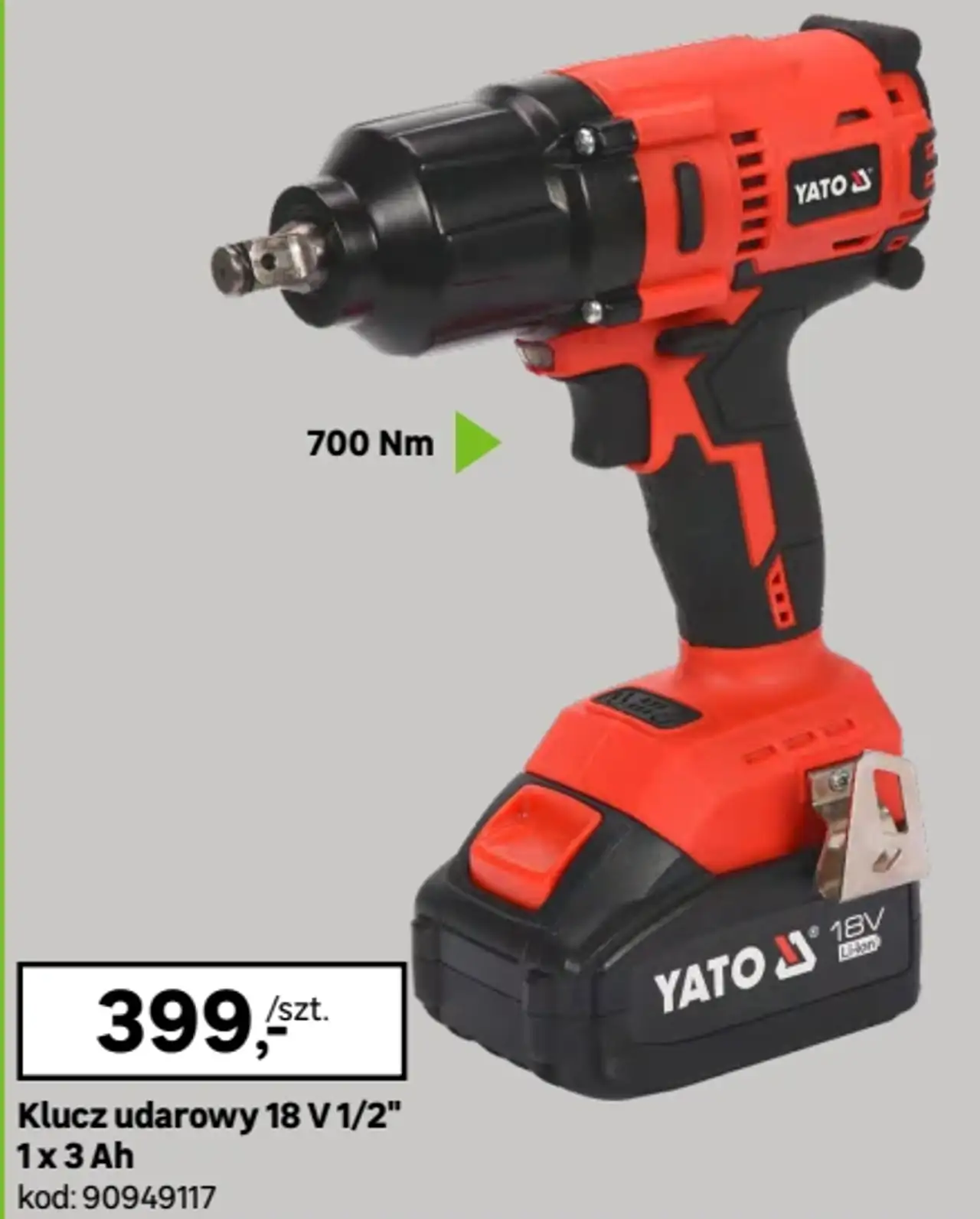 Klucz udarowy 18 V 1/2" YATO