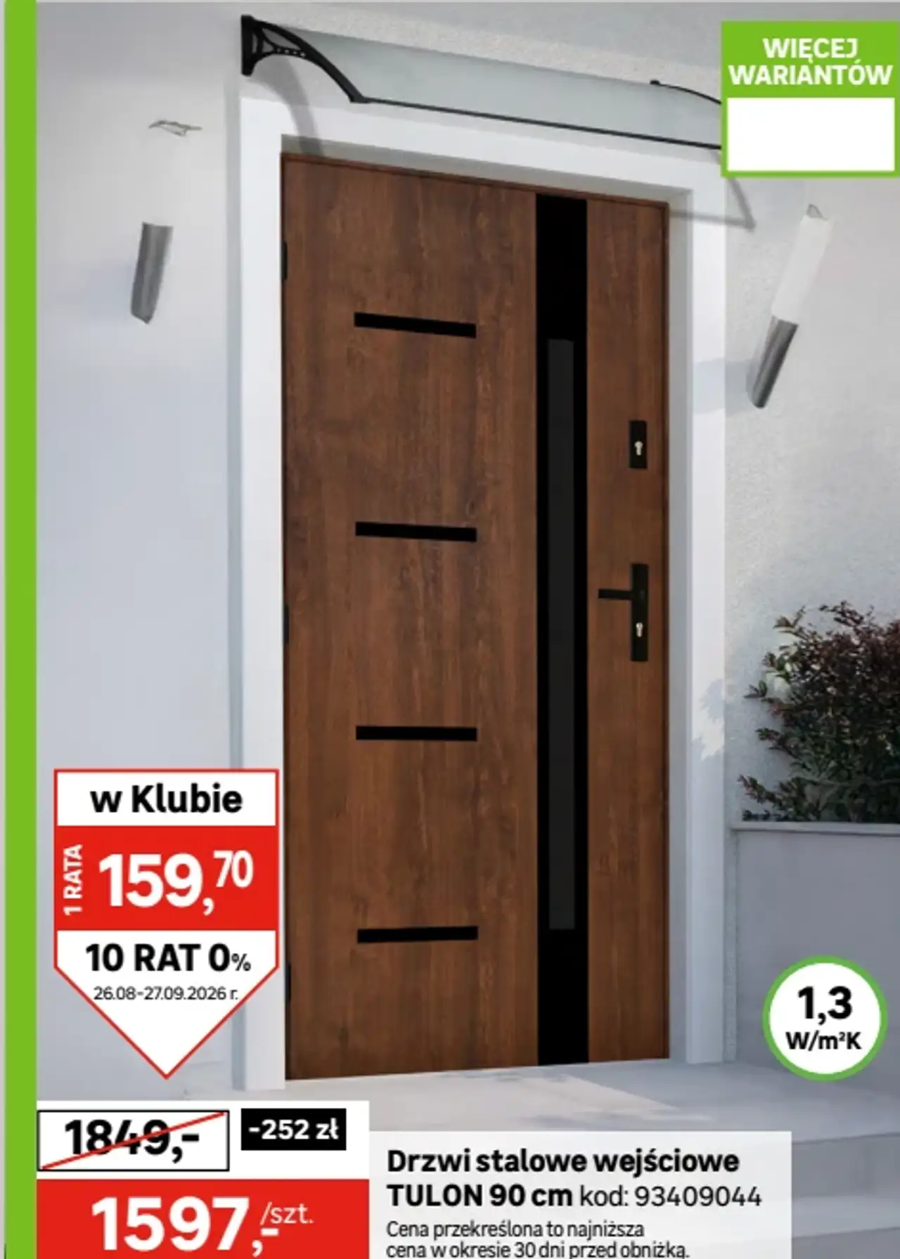 Drzwi stalowe wejściowe TULON 90 cm