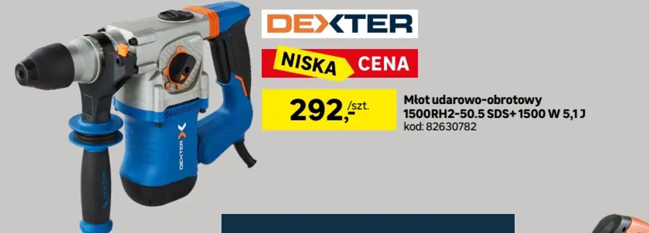 Młot udarowo-obrotowy Dexter 1500RH2-50.5 SDS+ 1500 W 5,1 J