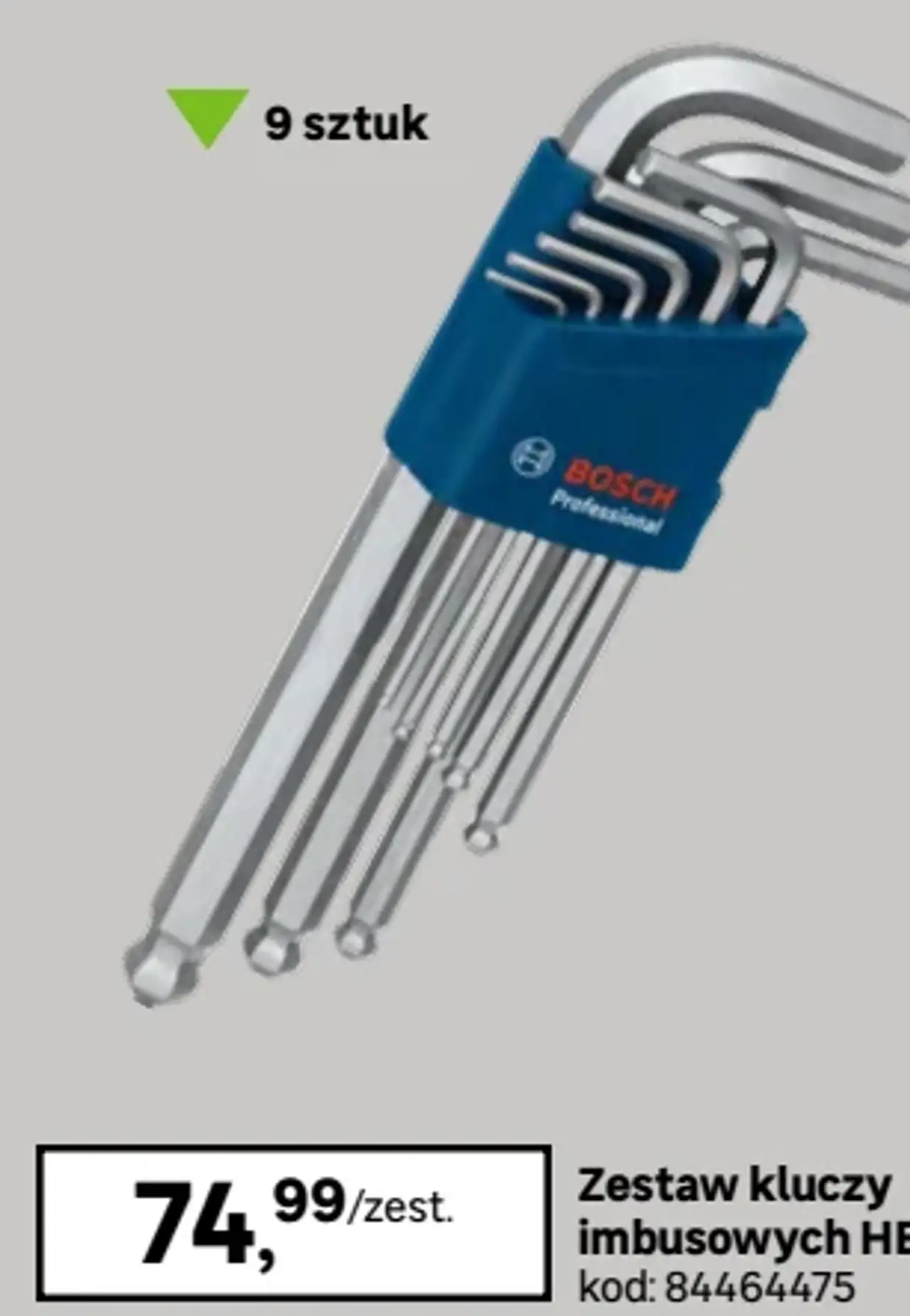 Zestaw kluczy imbusowych HEX Bosch Professional, 9 sztuk