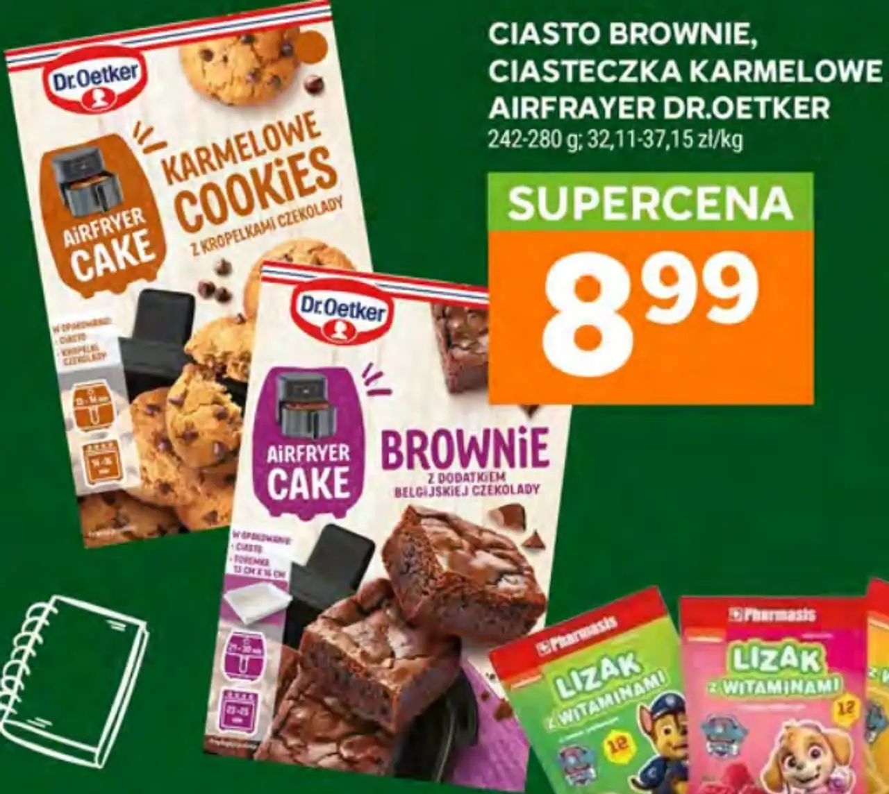 Ciasto Brownie, Ciasteczka Karmelowe Airfryer Dr. Oetker