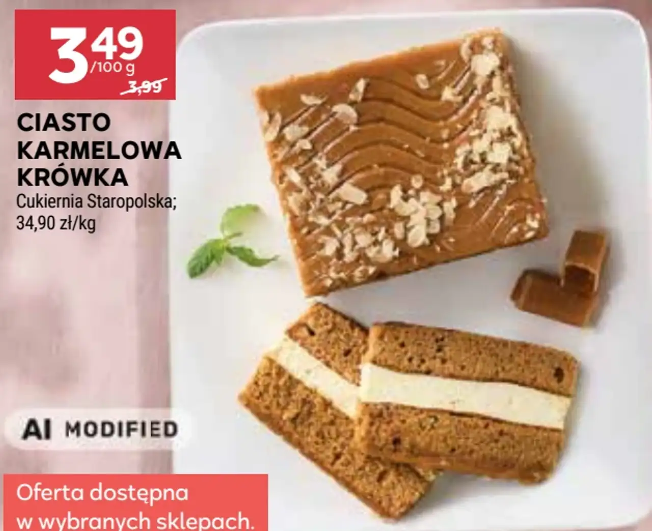 Ciasto karmelowa krówka Cukiernia Staropolska