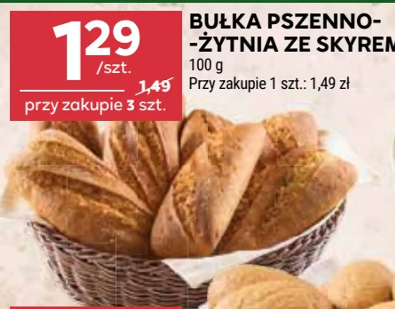 Bułka pszenno-żytnia ze skyrem