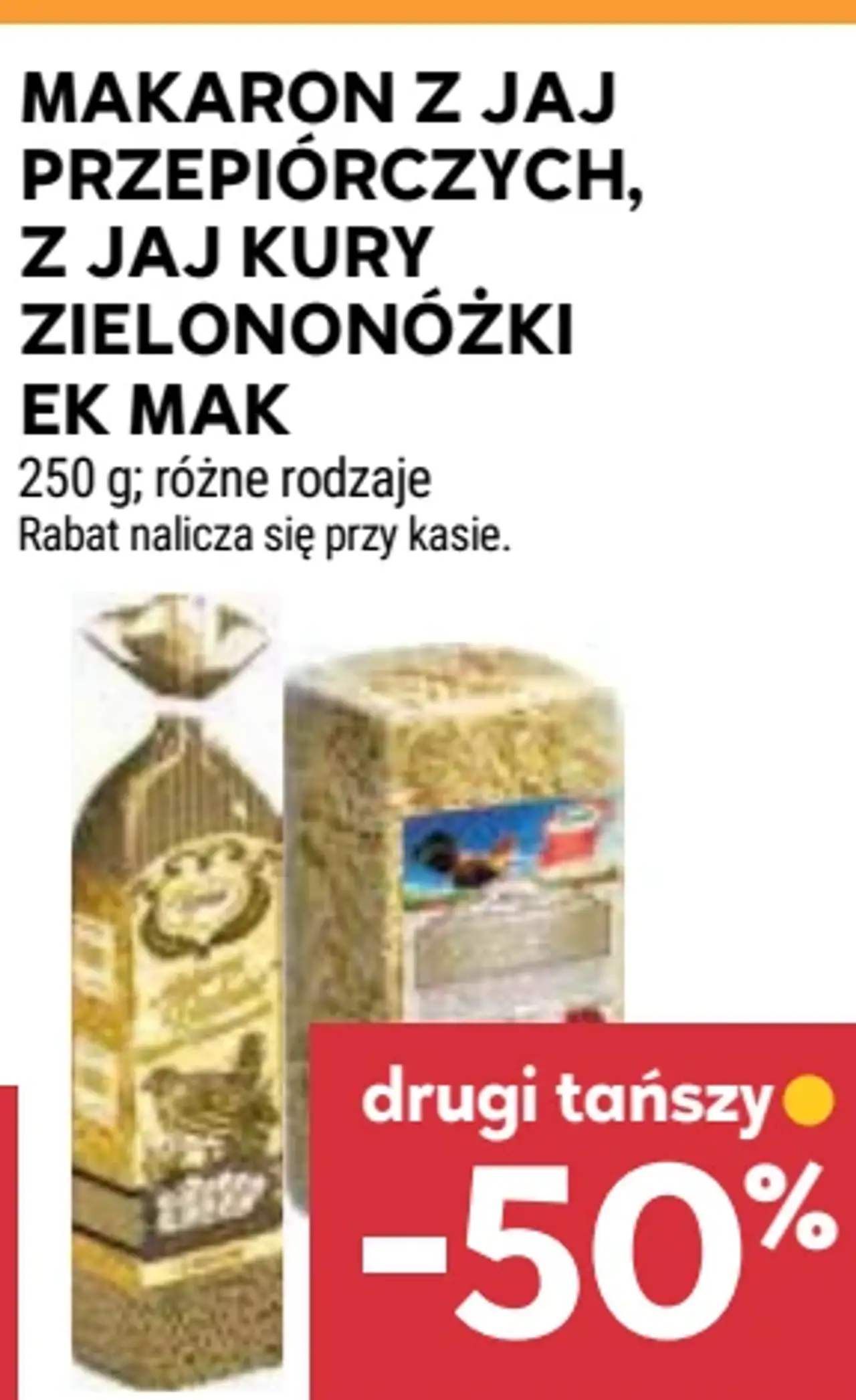 Makaron z jaj przepiórczych, z jaj kury zielononóżki Ek Mak