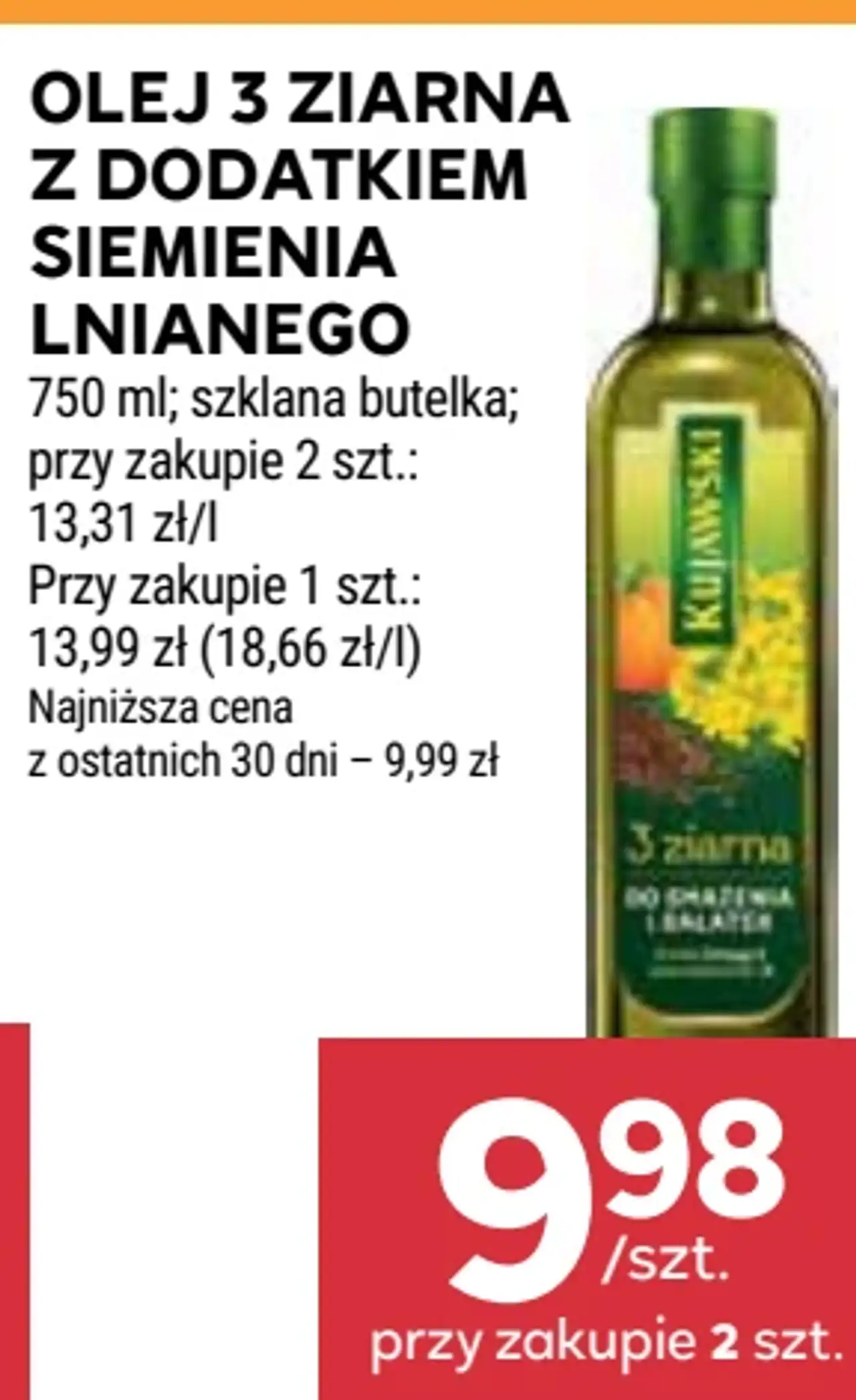 Kujawski Olej 3 ziarna z dodatkiem siemienia lnianego