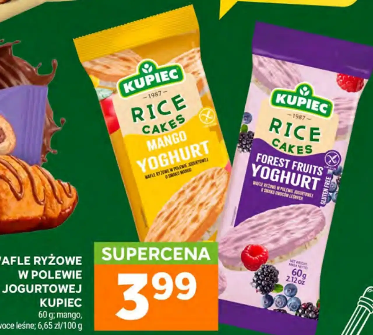 Wafle ryżowe w polewie jogurtowej Kupiec