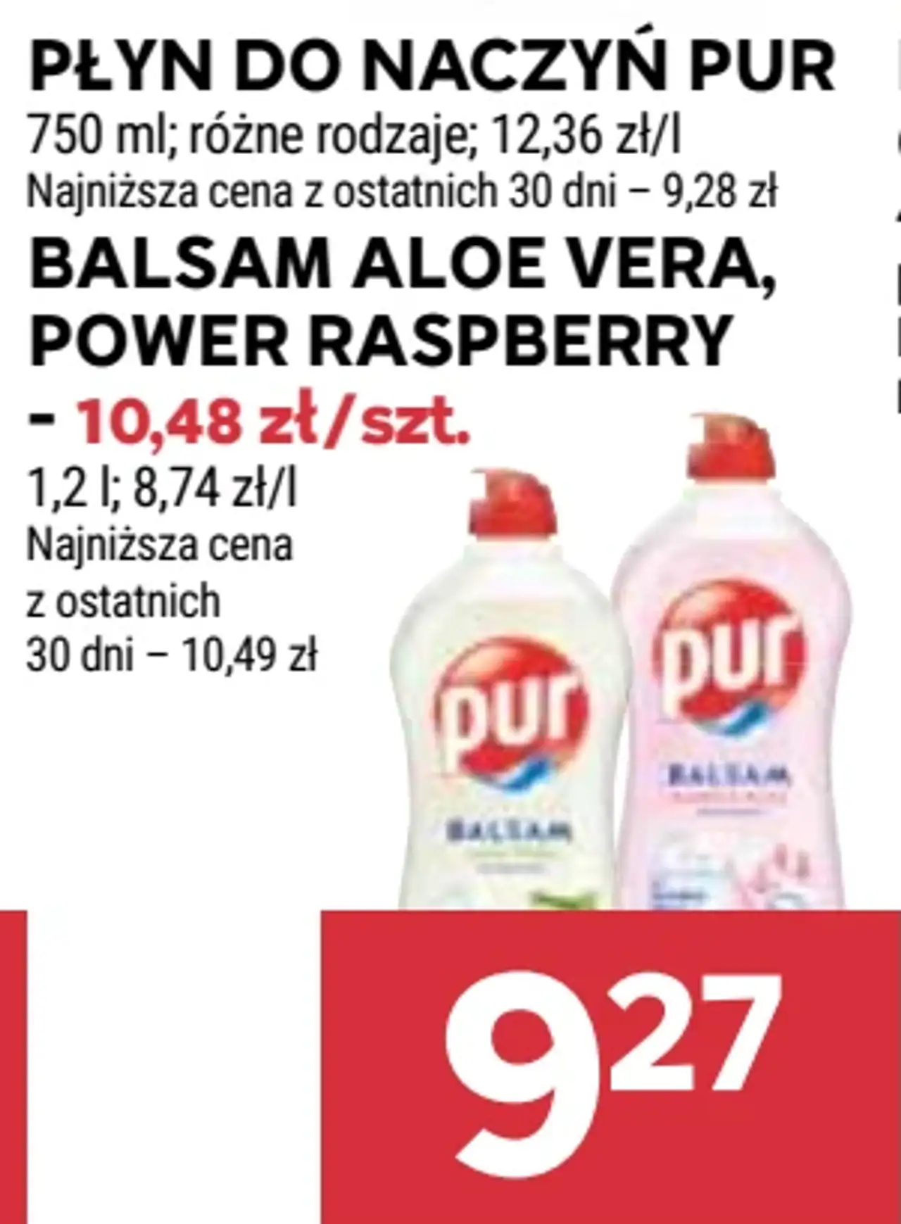 Płyn do naczyń Pur Balsam Aloe Vera, Power Raspberry