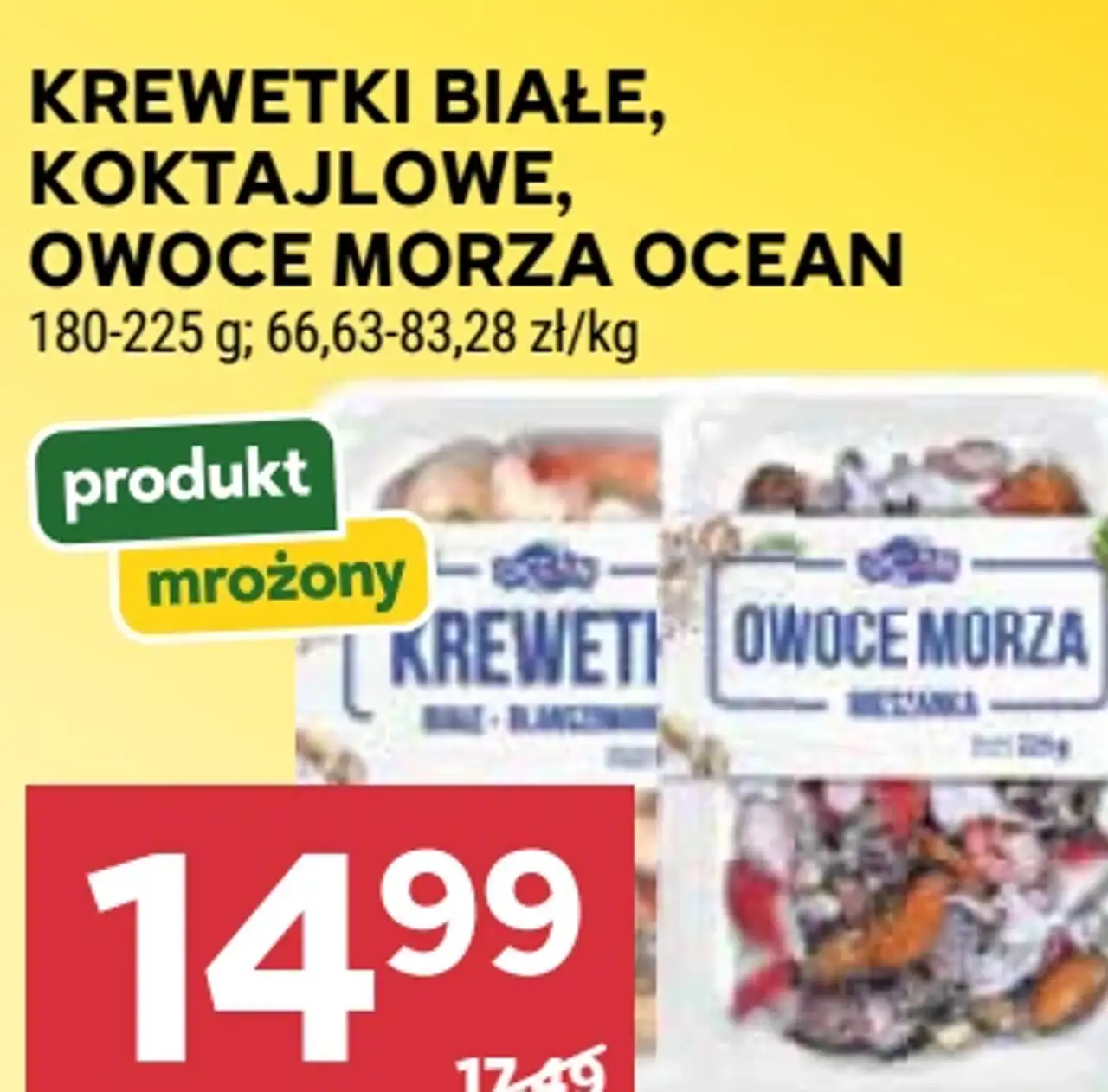 Krewetki białe, koktajlowe, owoce morza Ocean