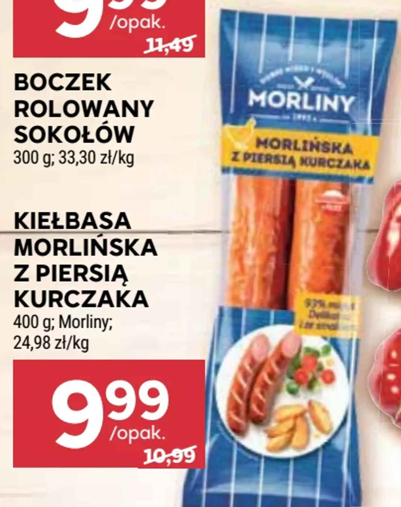 Kiełbasa morlińska z piersią kurczaka Morliny