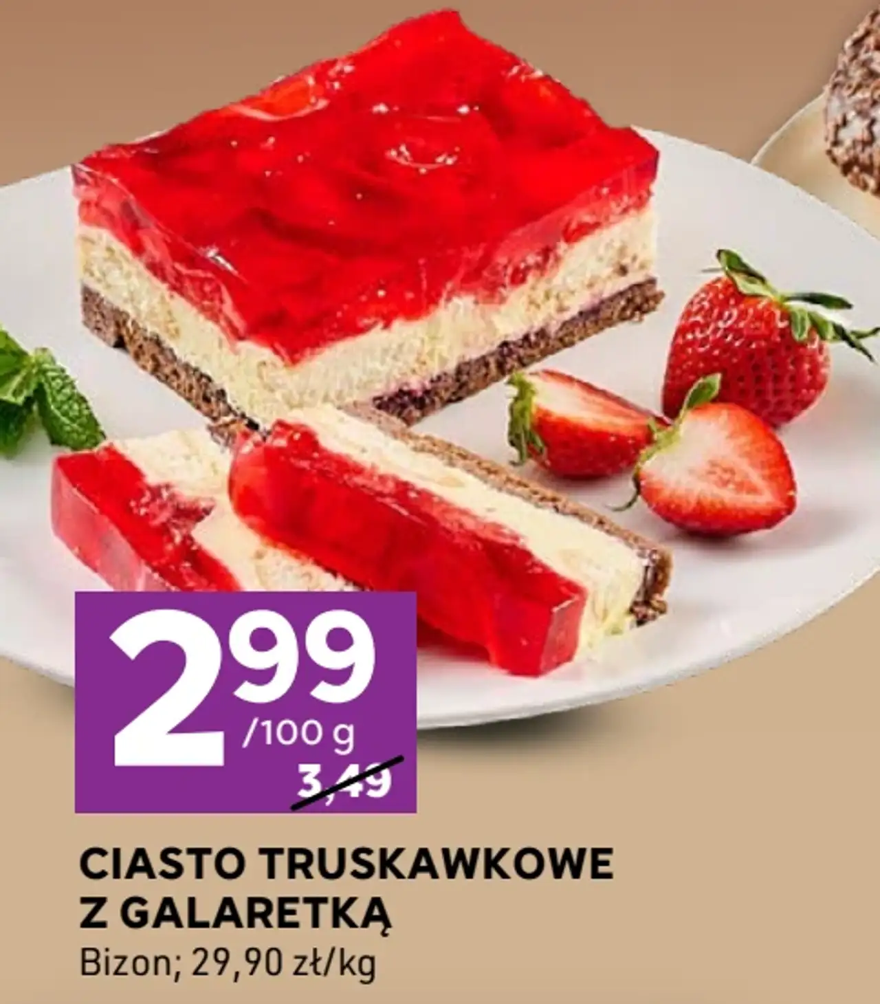 Ciasto truskawkowe z galaretką Bizon