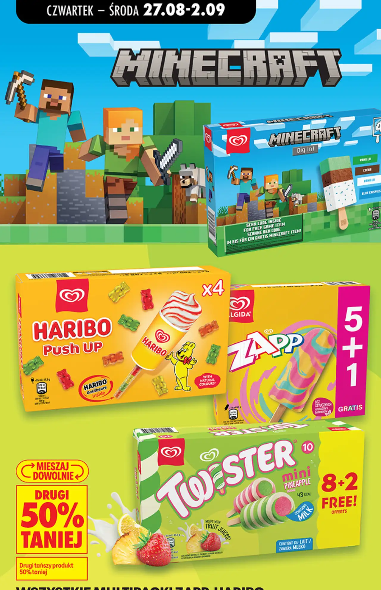 Wszystkie multipacki lodów Zapp, Haribo, Twister