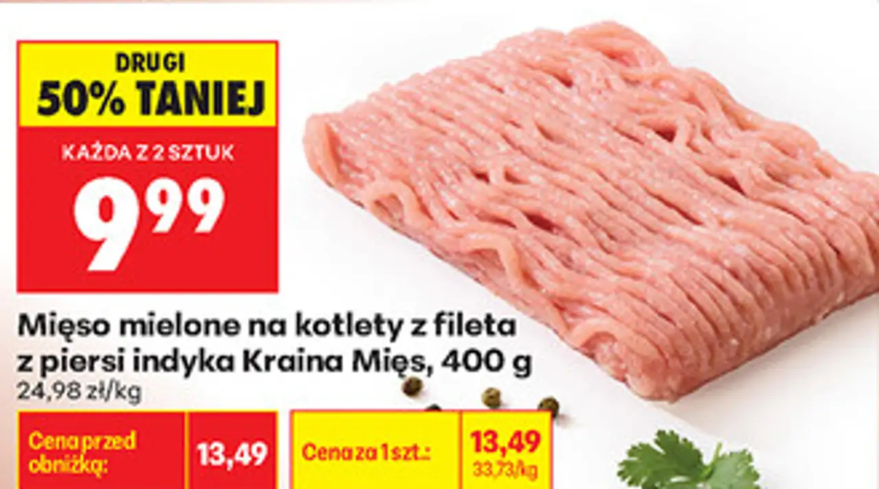 Mięso mielone na kotlety z fileta z piersi indyka Kraina Mięs