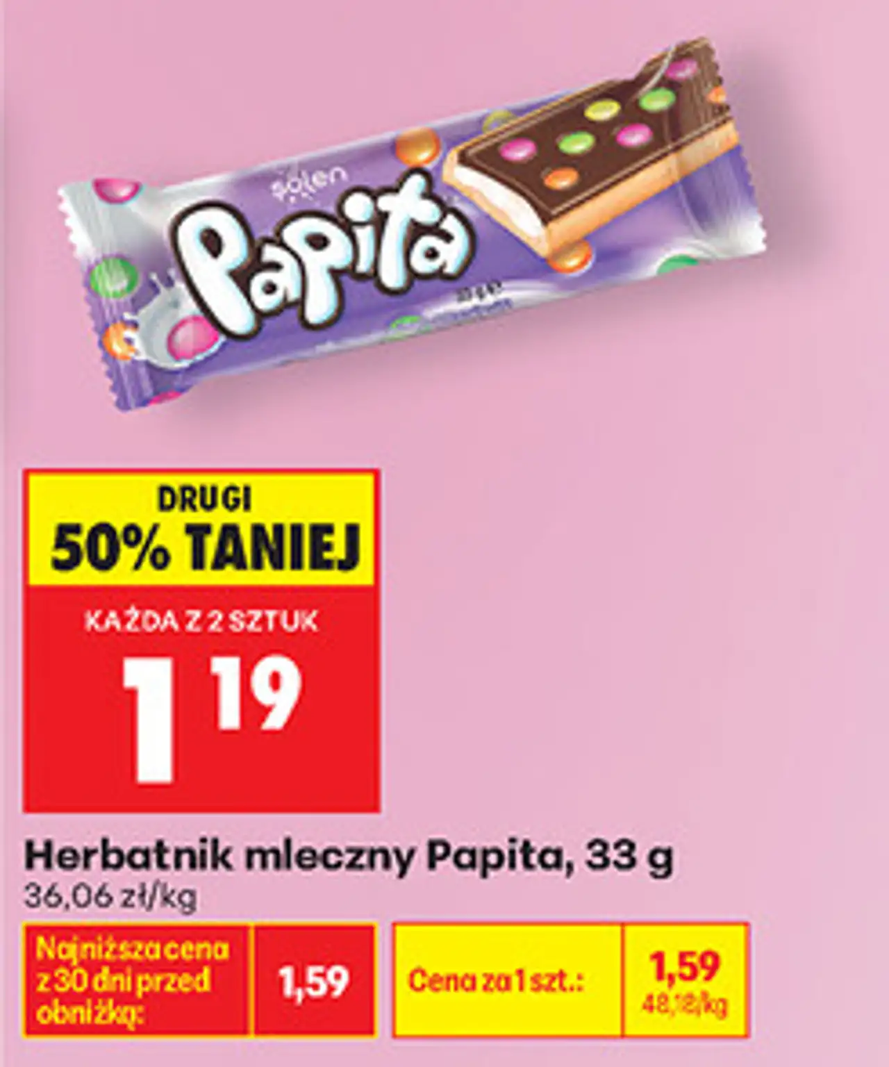 Herbatnik mleczny Papita, 33 g