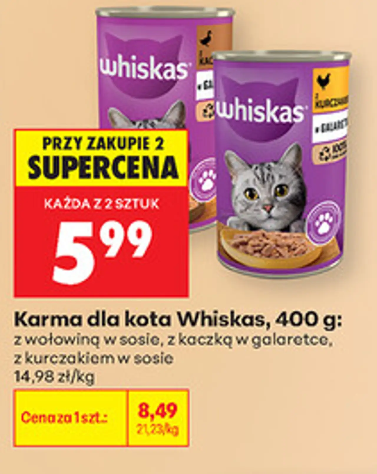 Karma dla kota Whiskas, 400 g