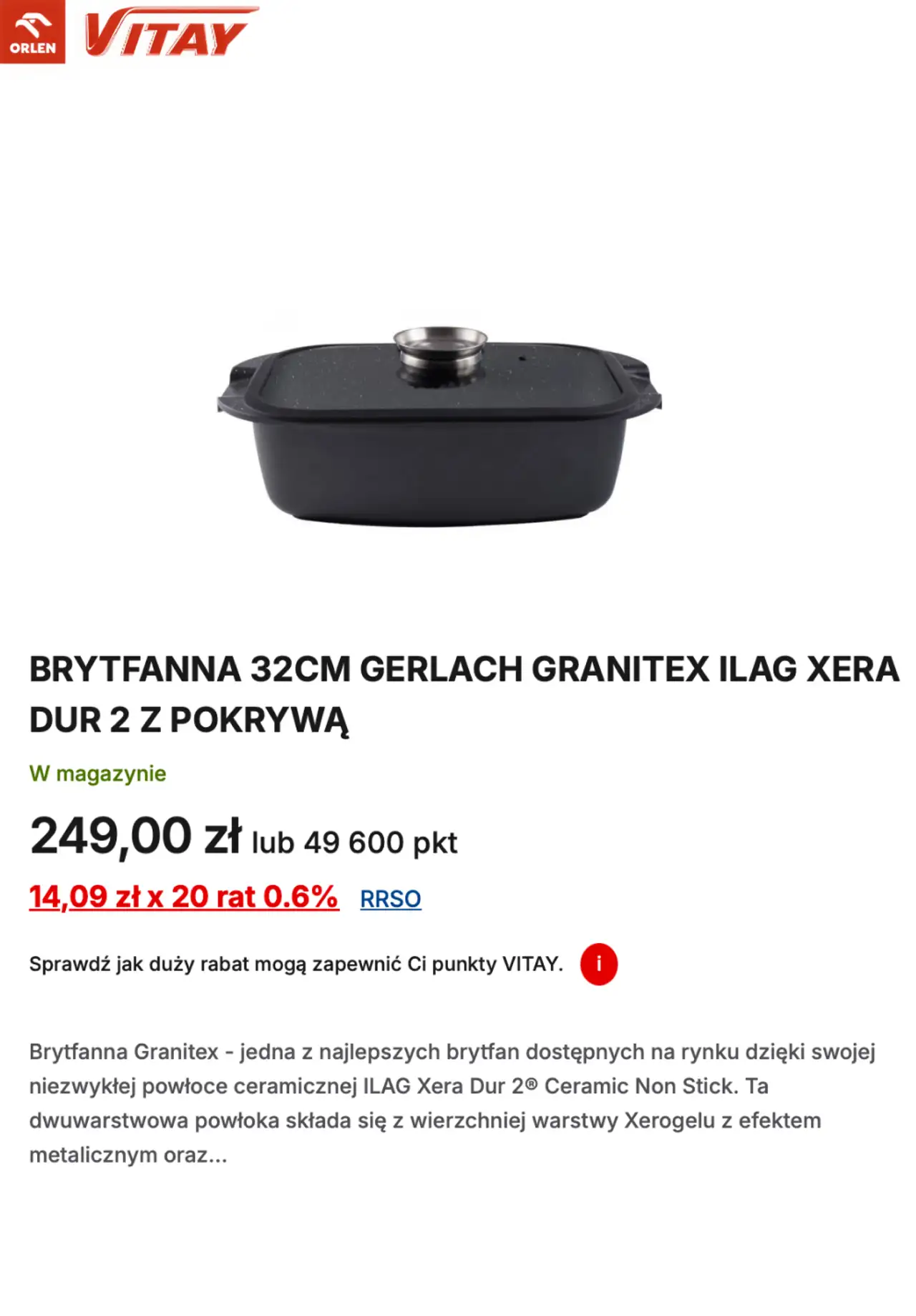 BRYTFANNA 32CM GERLACH GRANITEX ILAG XERA DUR 2 Z POKRYWĄ