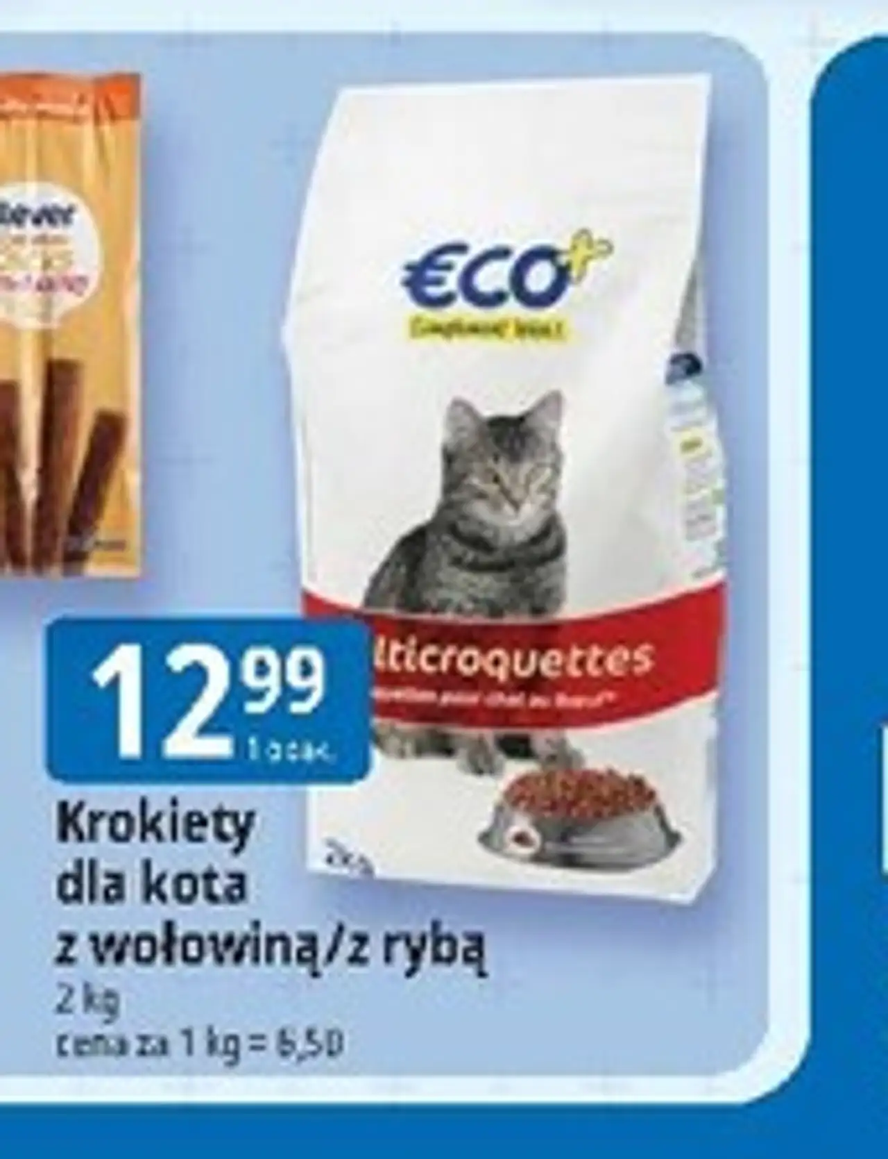 Krokiety dla kota z wołowiną/z rybą Eco+